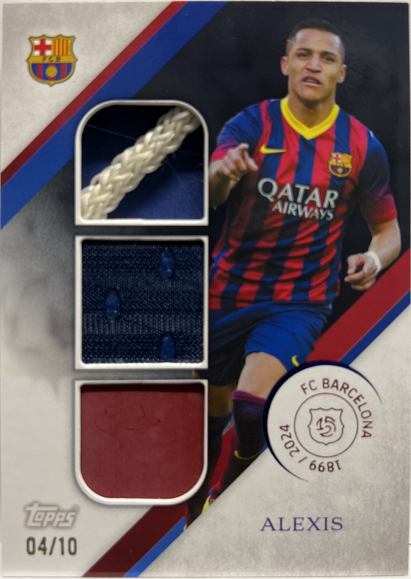 Alexis Sanchez 4/10 Patch Triple Relic Topps Barcelona 125 2024/25