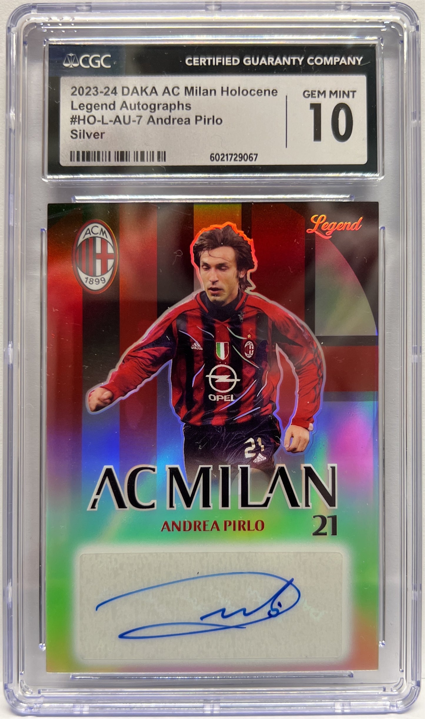 Andrea Pirlo 20/40 Autograph Holocen Silver Daka Milan One & Two 2023/24 CGC 10