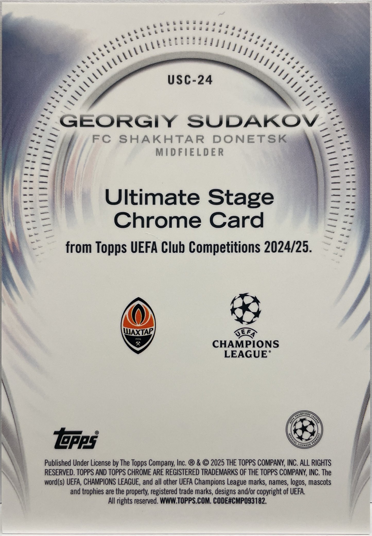 Georgiy Sudakov 57/99 Ultimate Stage Green Wave Topps UCC 2024/25