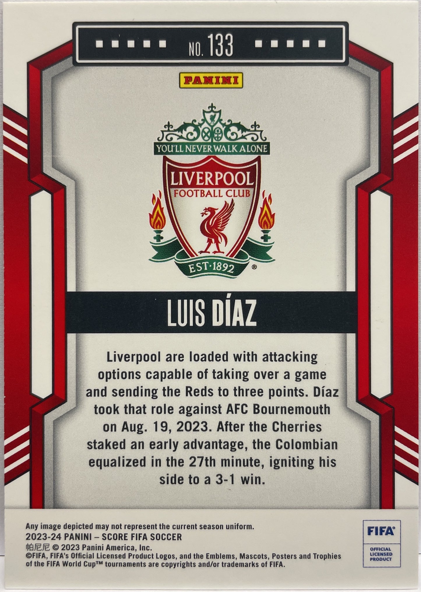 Luis Diaz 7/30 Red Swirl Score Fifa 2023/24