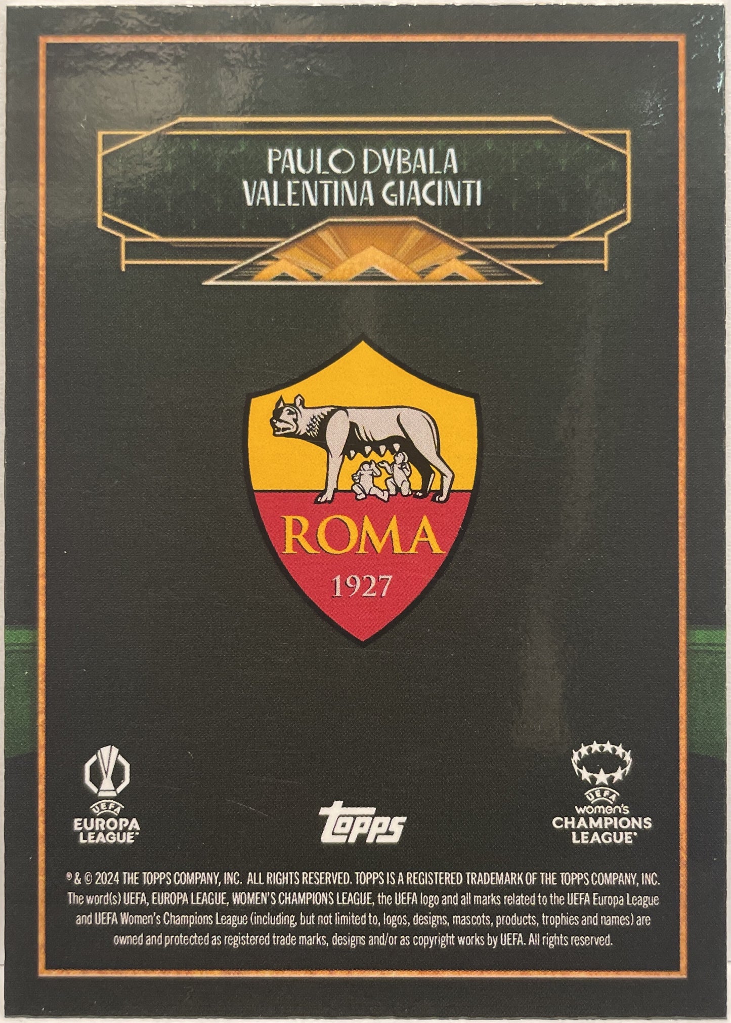 Paulo Dybala & Valentina Giacinti 78/99 One Club Green Topps Deco UCC 2024/25