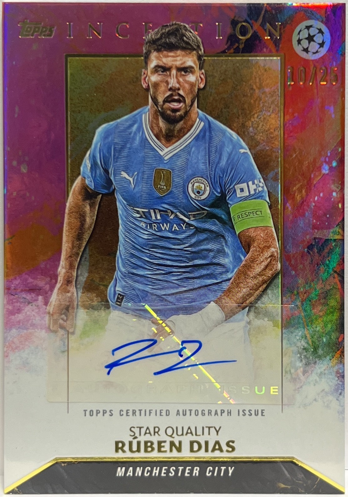Ruben Dias 10/25 Autograph Star Quality Topps Inception 2023/24