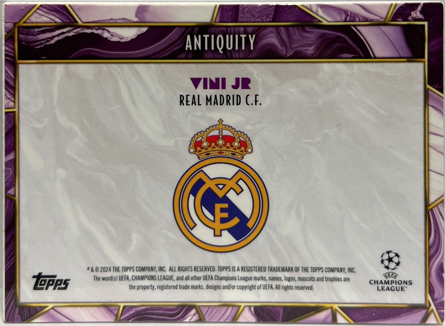 Vini Jr 9/25 Patch Autograph Antiquity Topps Deco 2023/24