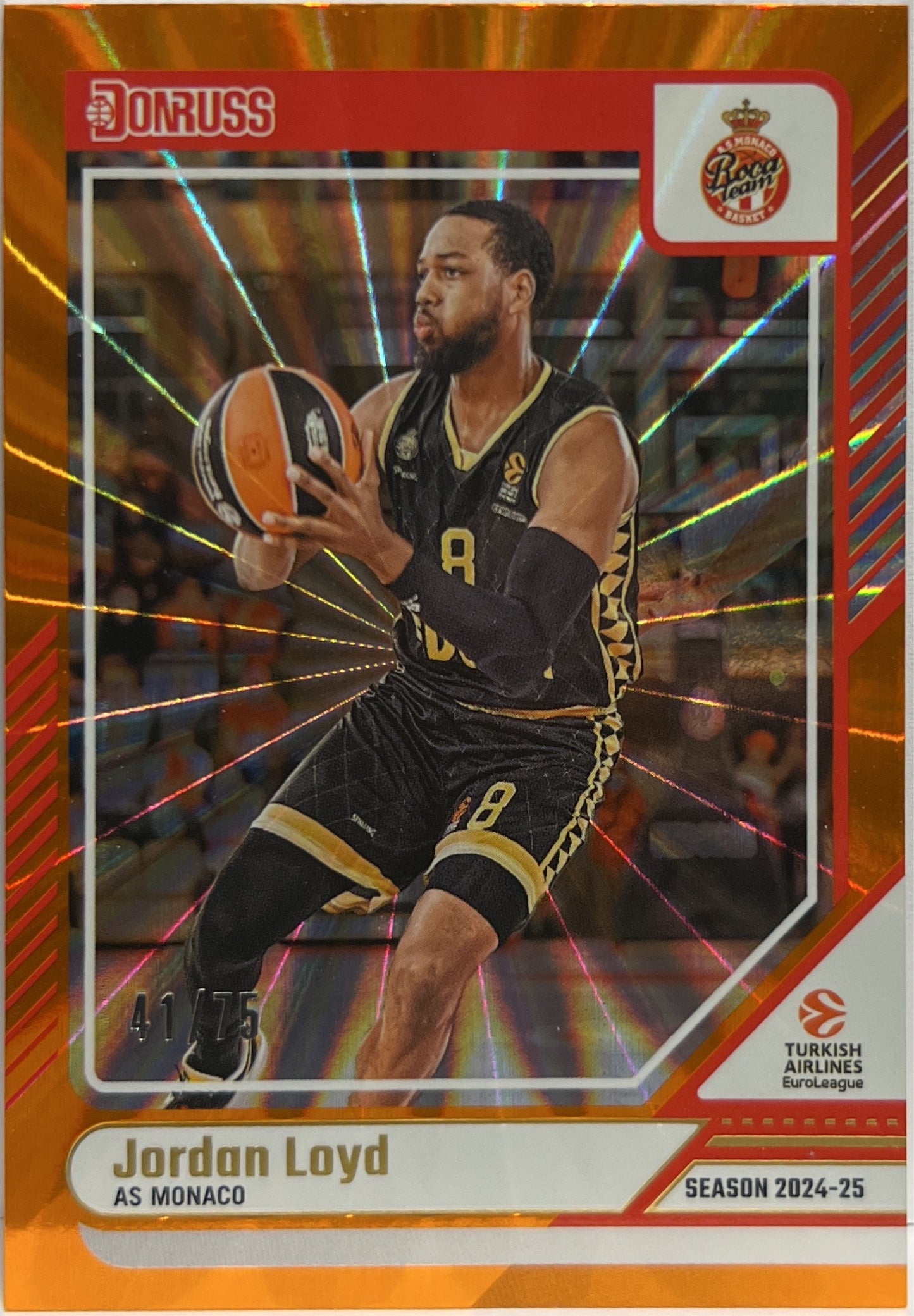 Jordan Loyd 41/75 Orange Laser Donruss Euroleague Basketball 2024/25