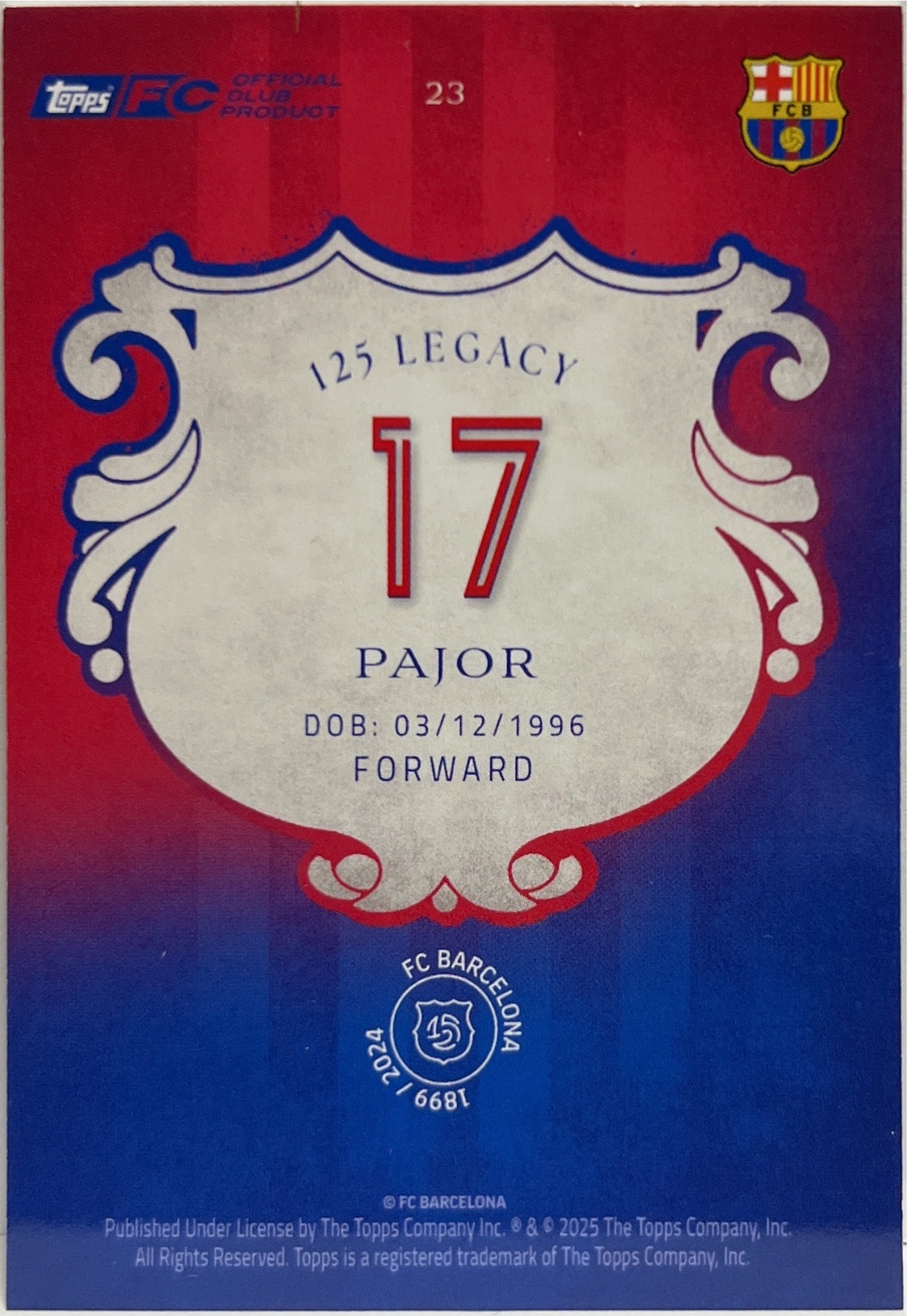 Mancolista-Set Base-Topps Barcelona 125 2024/25