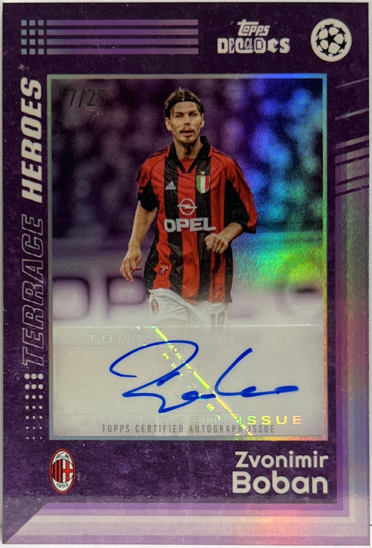 Zvoniir Boban 17/25 Autograph Terrace Heroes Topps Decades 2024/25