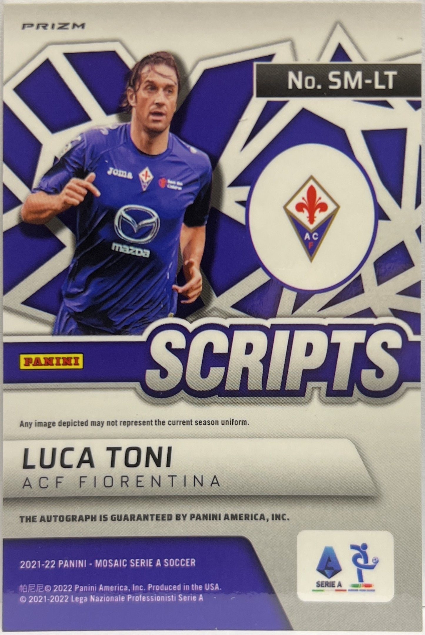 Luca Toni Autograph Scripts Mosaic Serie A 2021/22