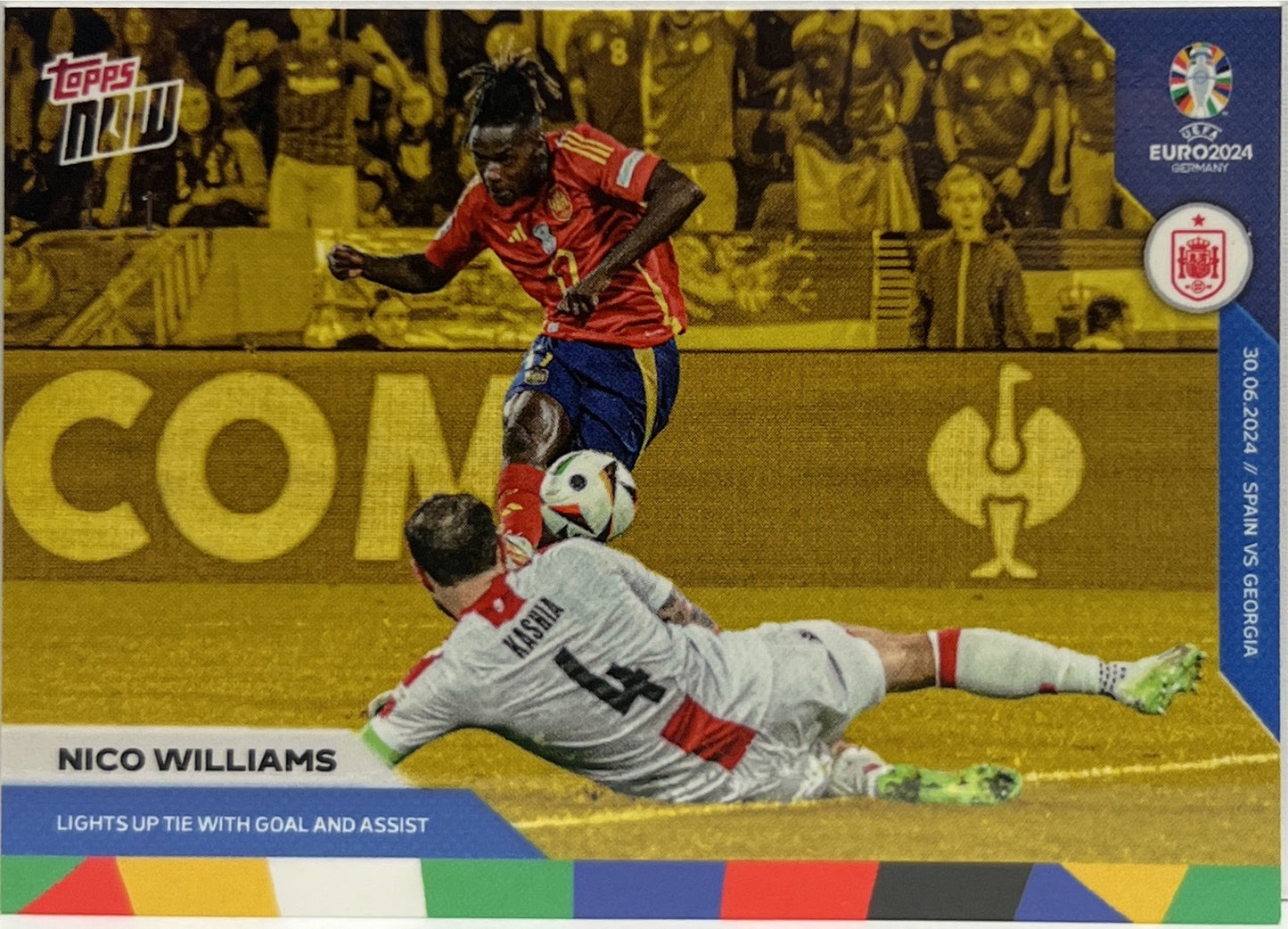 Nico Williams 1/1 Lights Up Tie With Goal And Assist Topps Now 2024