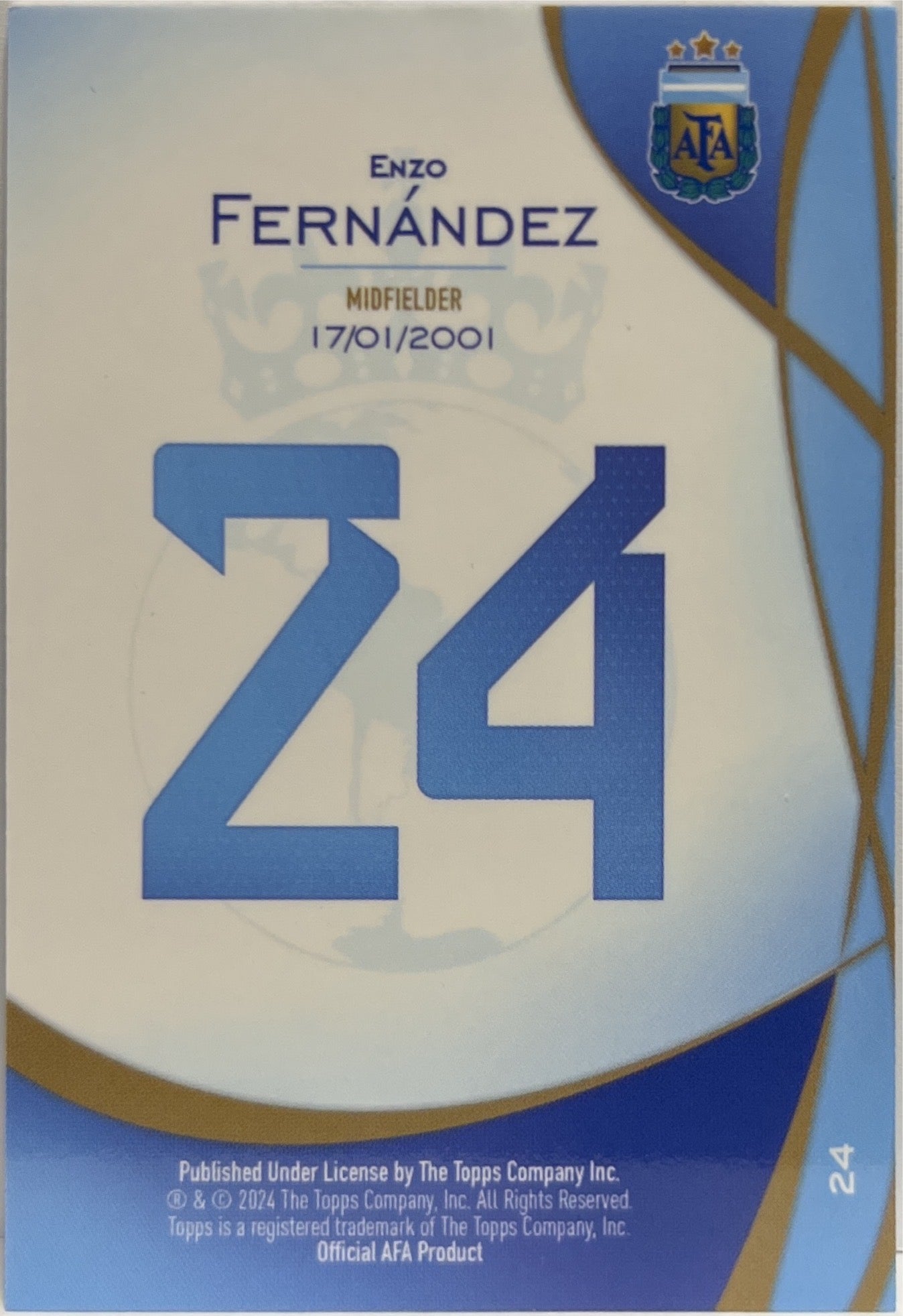 Enzo Fernandez 14/50 Topps Lineage Argentina 2024