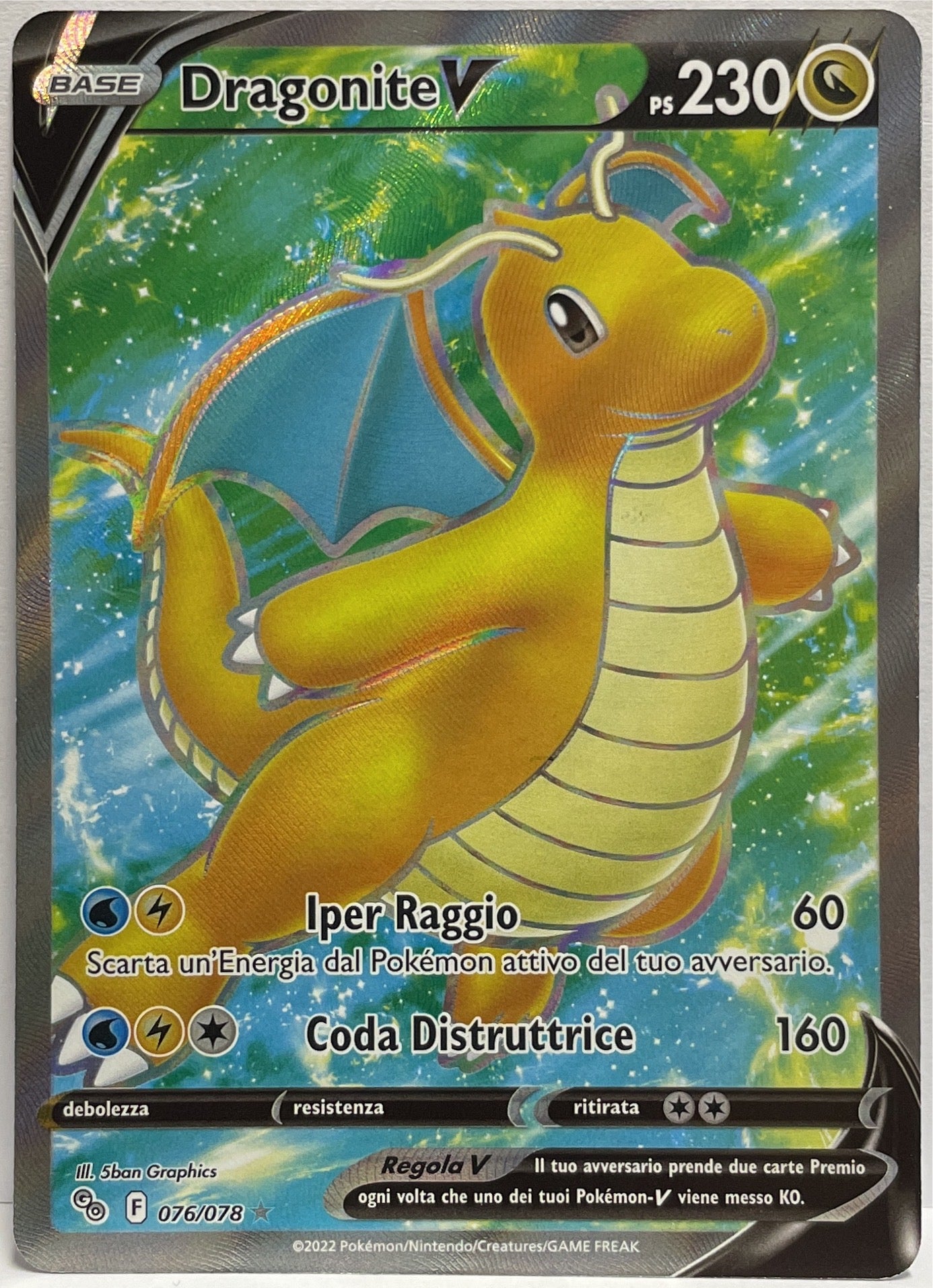 Dragonite V 076/078 F Pokemon 2022