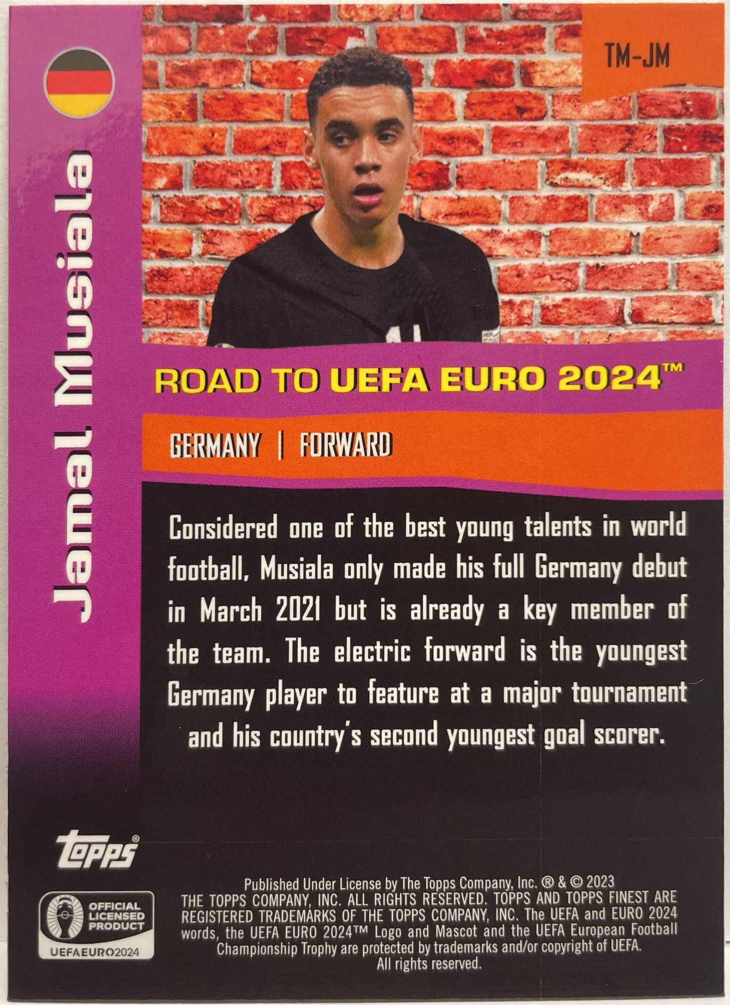 Jamal Musiala The Man Topps Finest Road To Uefa Euro 2024
