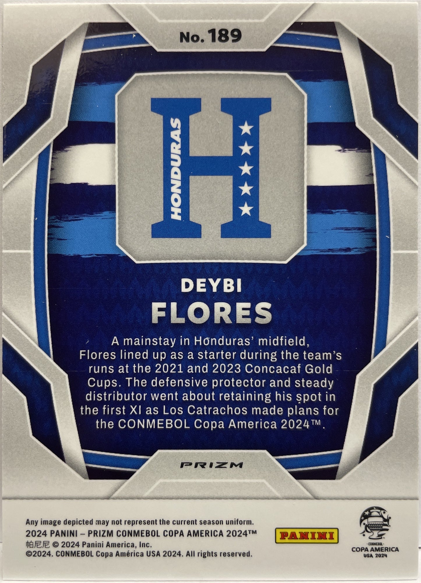 Deybi Flores Rookie Zebra Stripe Prizm Conmebol Copa America 2024