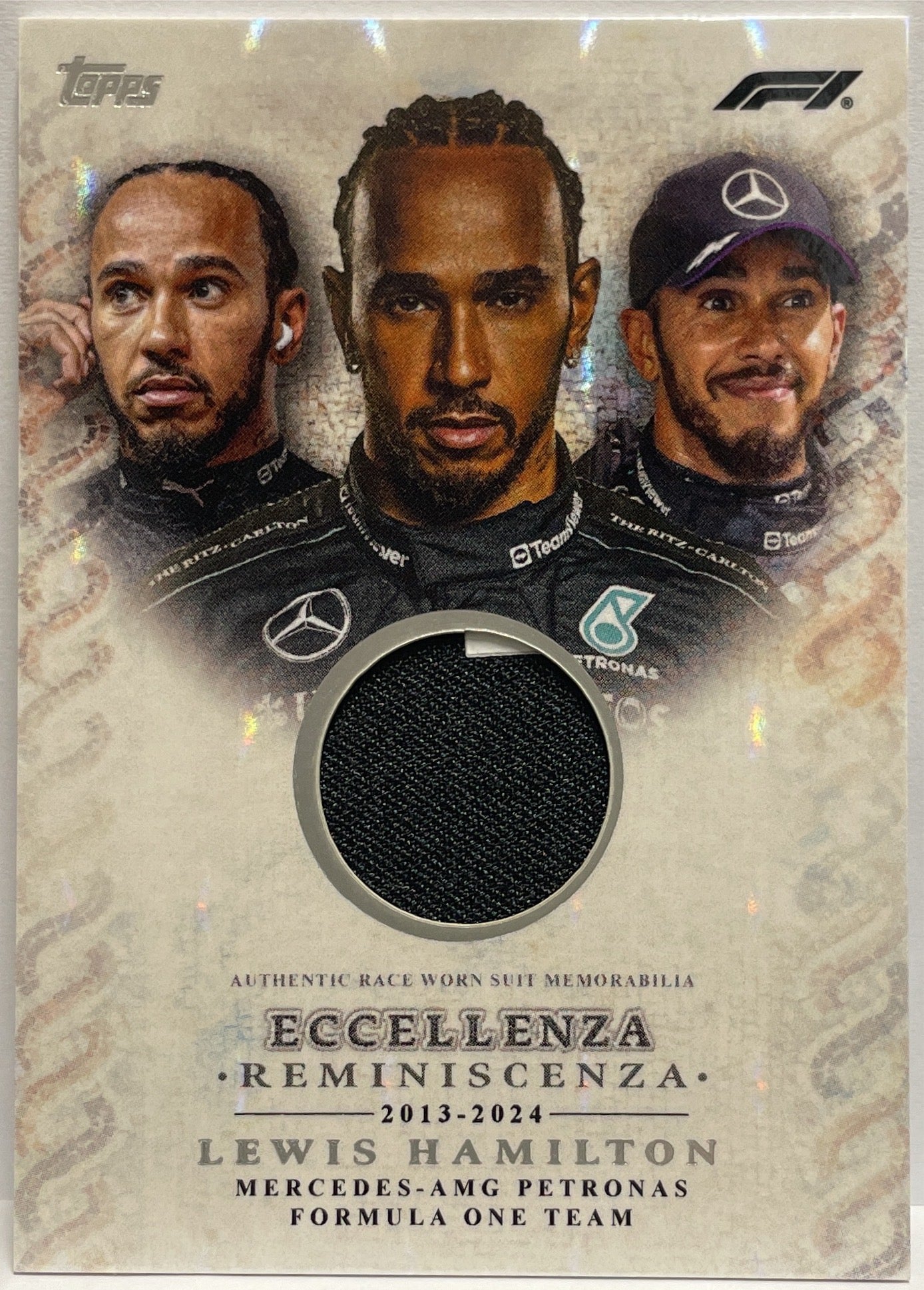 Lewis Hamilton Patch Suit Reminiscenza Topps Eccellenza F1 2024