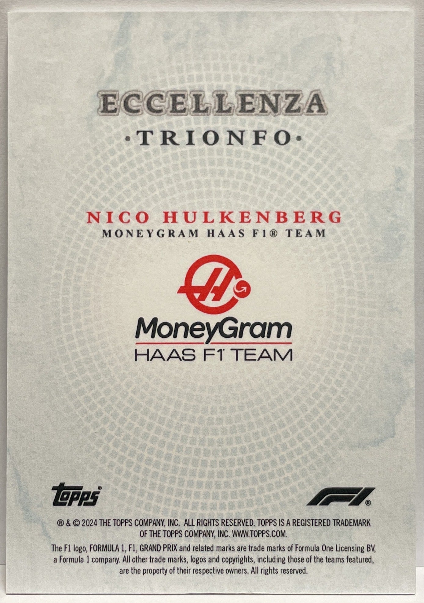 Nico Hulkenberg 38/49 Trionfo Topps Eccellenza F1 2024