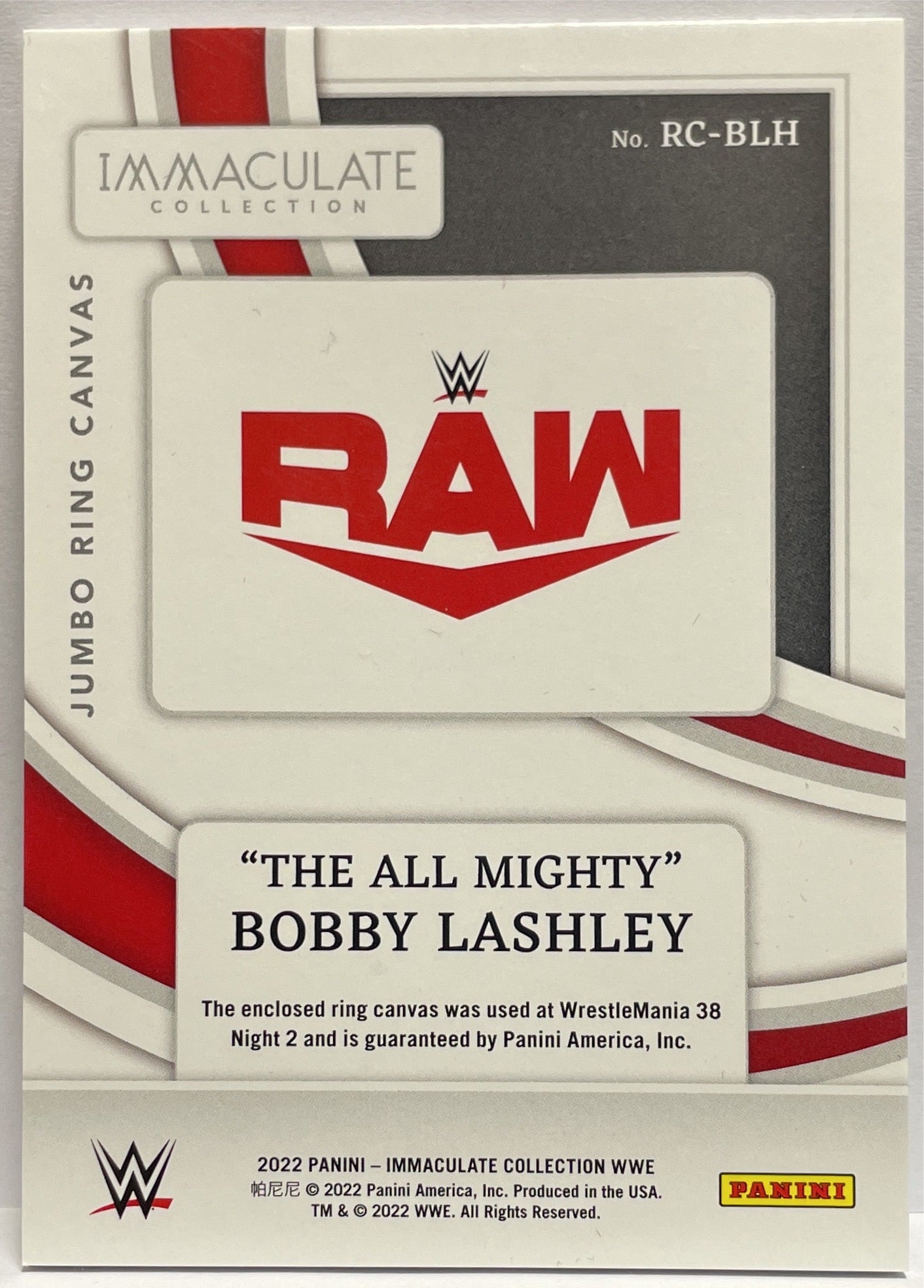 The All Mighty Bobby Lashley 98/99 Patch Jumbo Immaculate WWE 2022