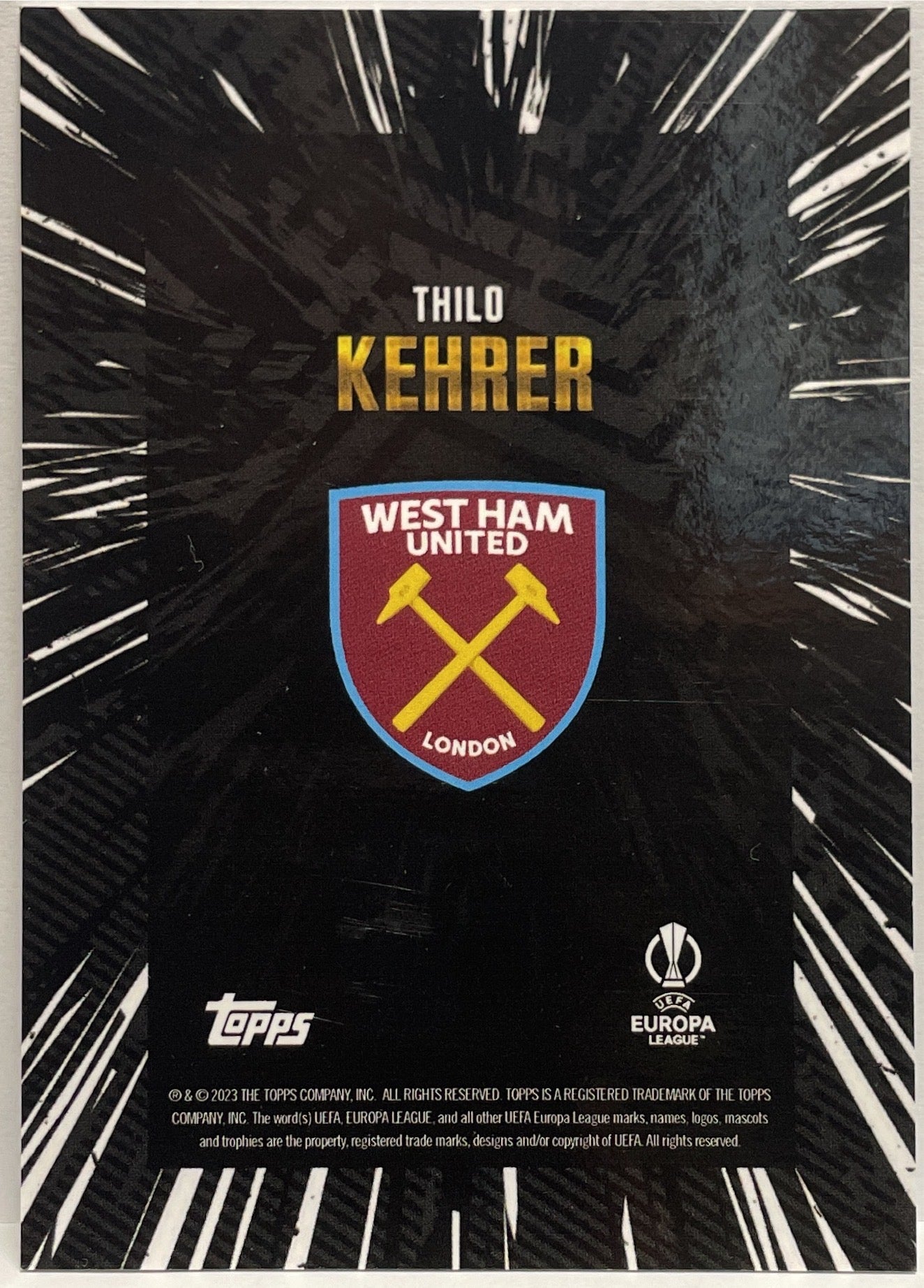 Thilo Kehrer 99/99 Autograph Topps Gold 2022/23