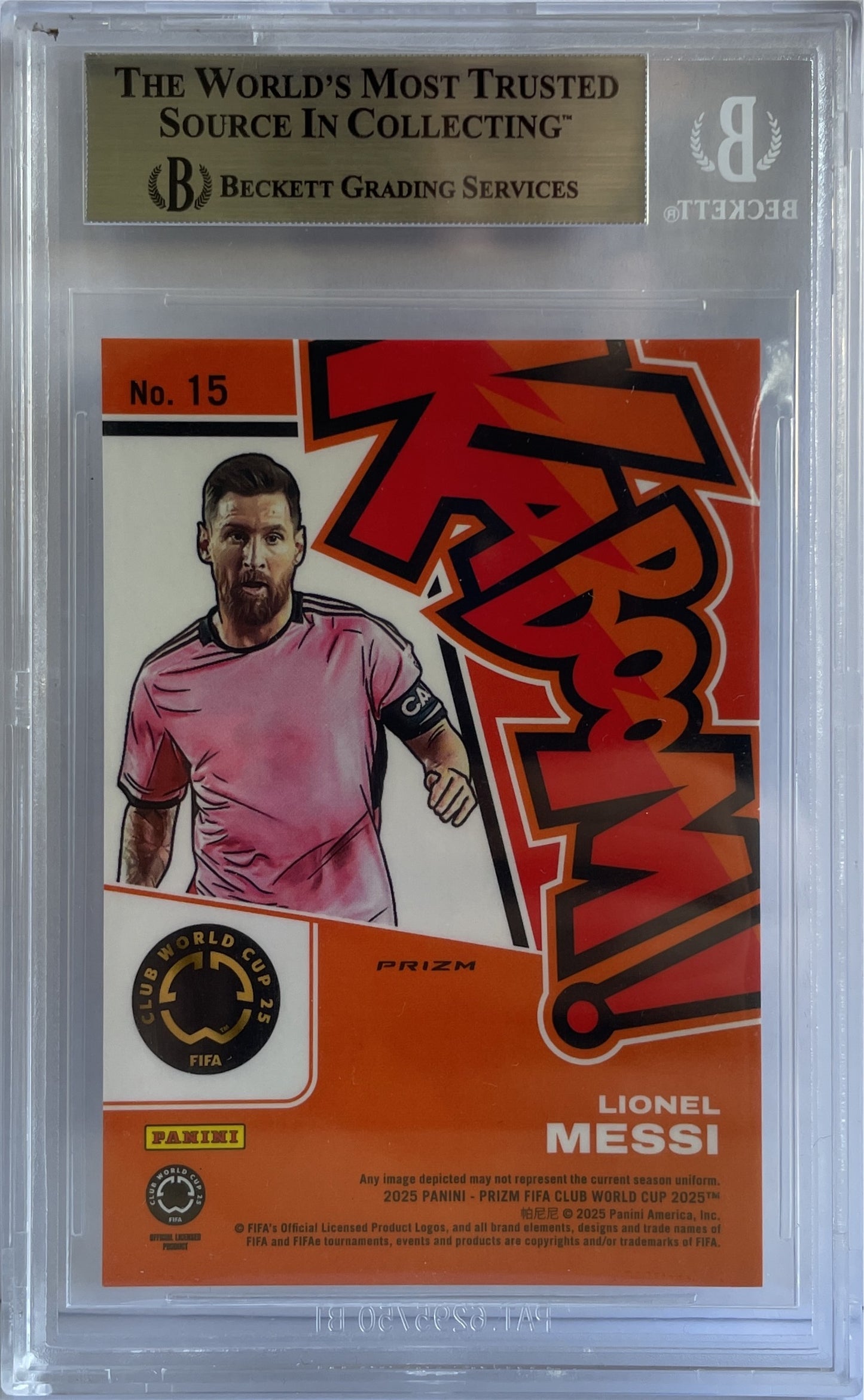 Lionel Messi Kaboom Panini Prizm World Cup Club 2025 Beckett 8.5