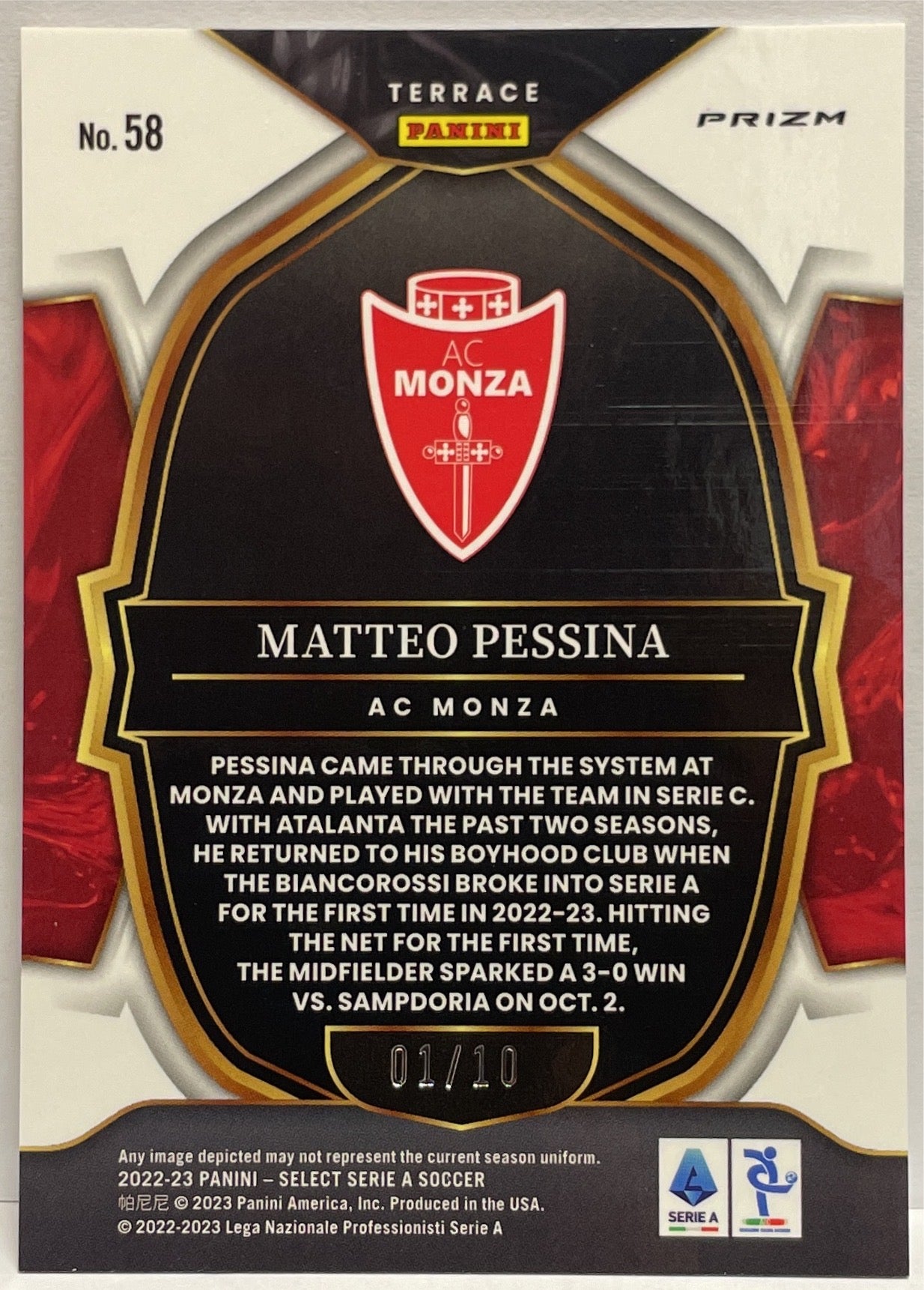 Matteo Pessina 1/10 Terrace Gold Select Serie A 2022/23
