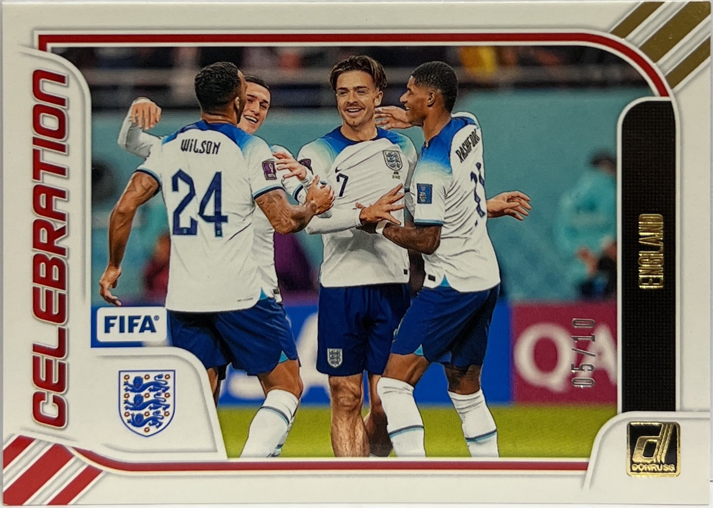 England Celebration 5/10 Gold Donruss Fifa 2023/24