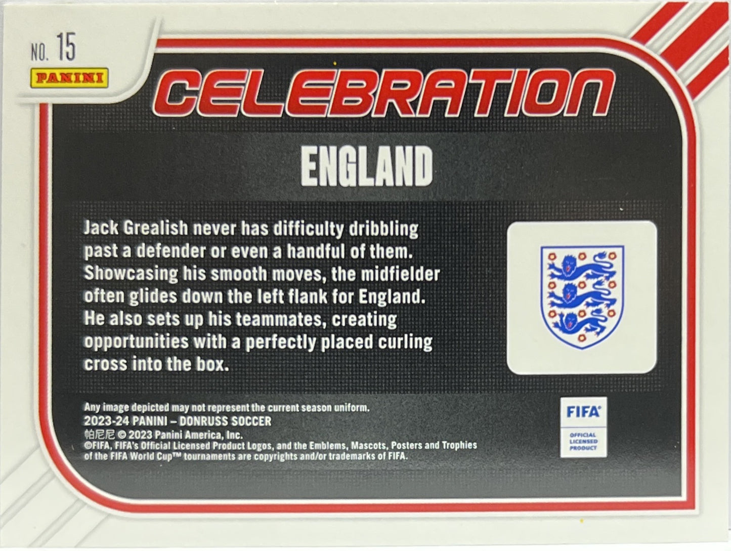 England Celebration 5/10 Gold Donruss Fifa 2023/24