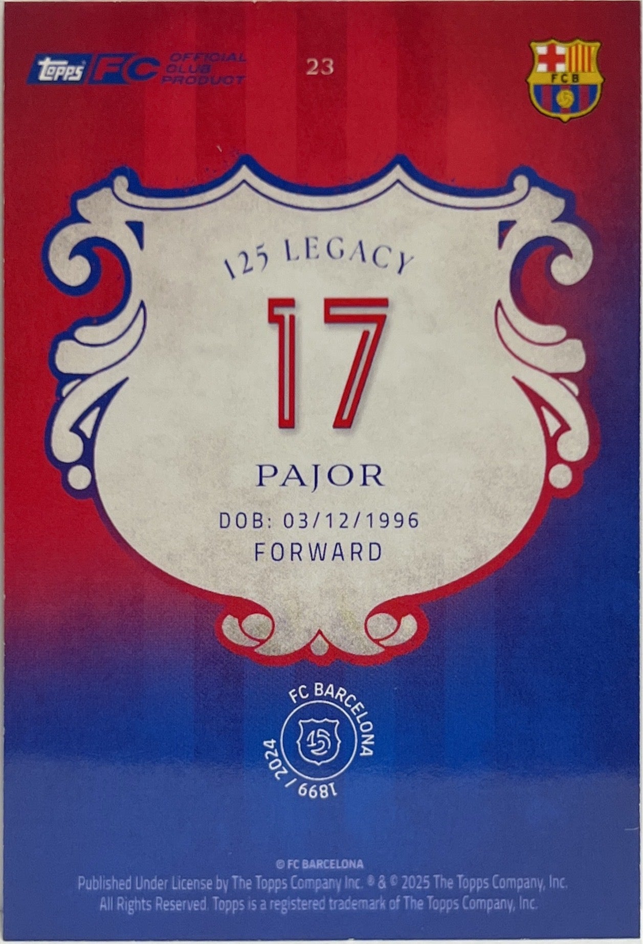 Ewa Pajor 18/125 Topps Barcelona 125 2024/25