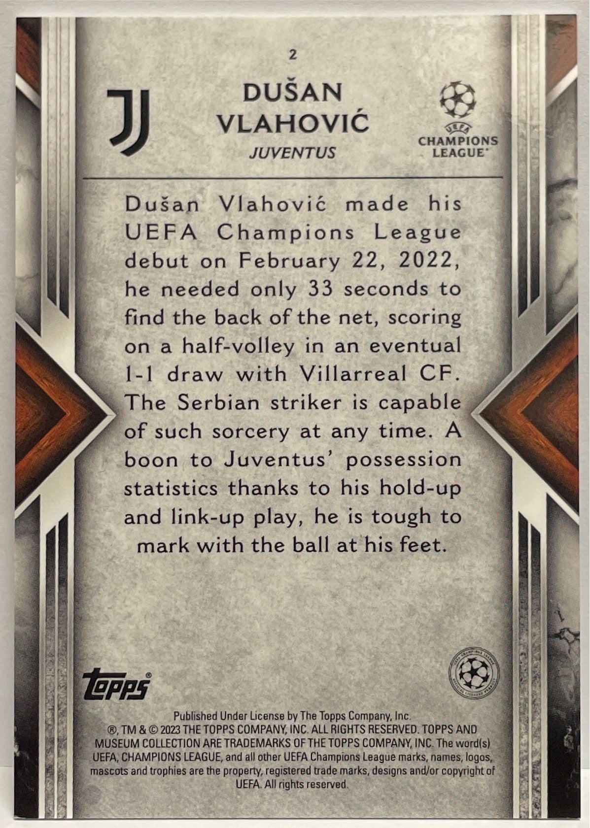 Dusan Vlahovic Topps Museum 2022/23