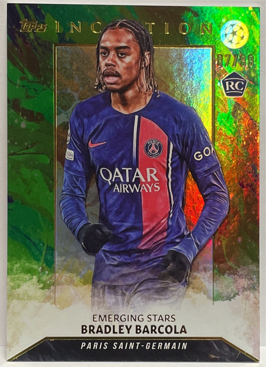Bradley Barcola 87/99 Rookie Emerging Stars Topps Inception 2023/24