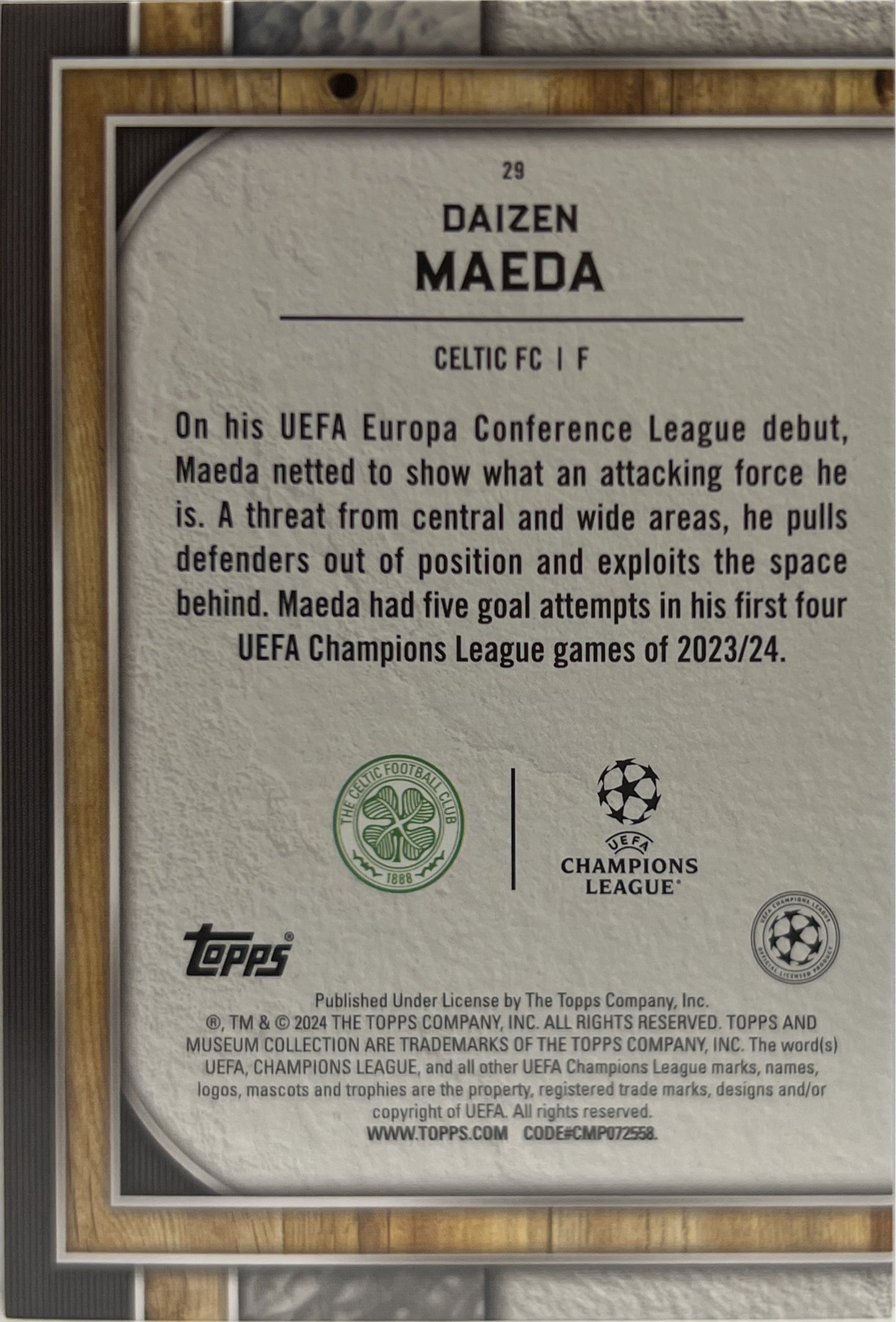 Daizen Maeda 35/99 Purple Topps Museum 2023/24