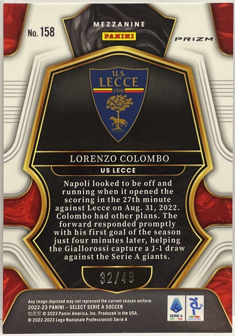 Lorenzo Colombo 32/49 Rookie Mezzanine Purple Select Serie A 2022/23