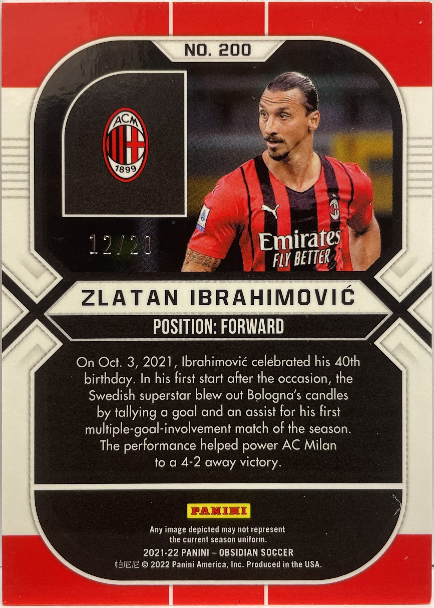 Zlatan Ibrahimovic 12/20 Blue Obsidian 2021/22