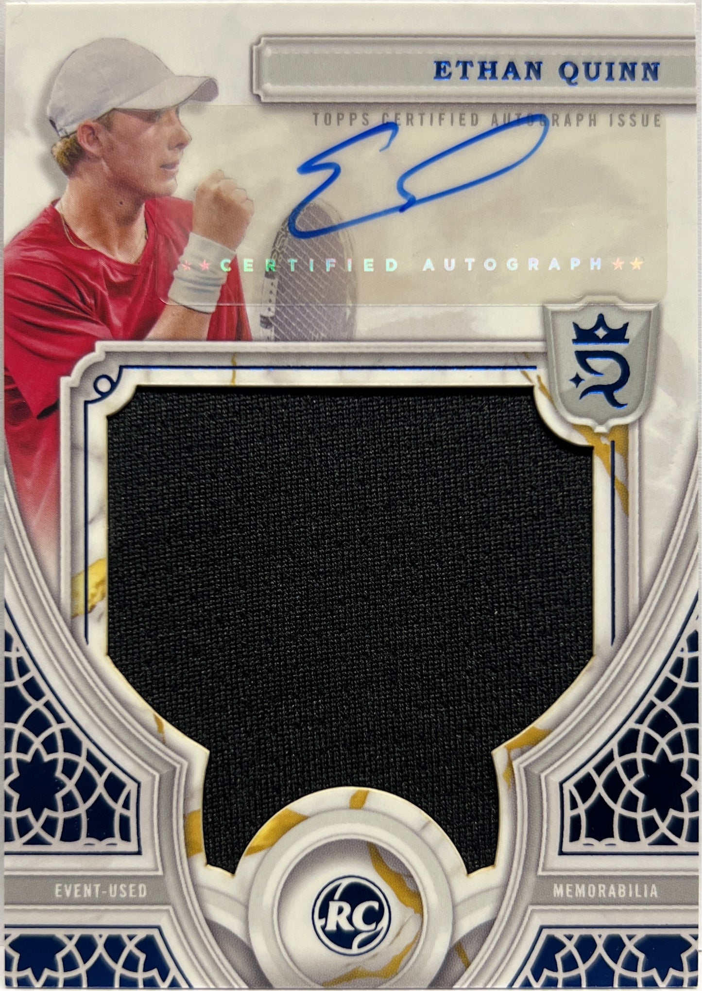 Ethan Quinn 9/25 Rookie Patch Autograph Blue Topps Royalty Tennis 2024