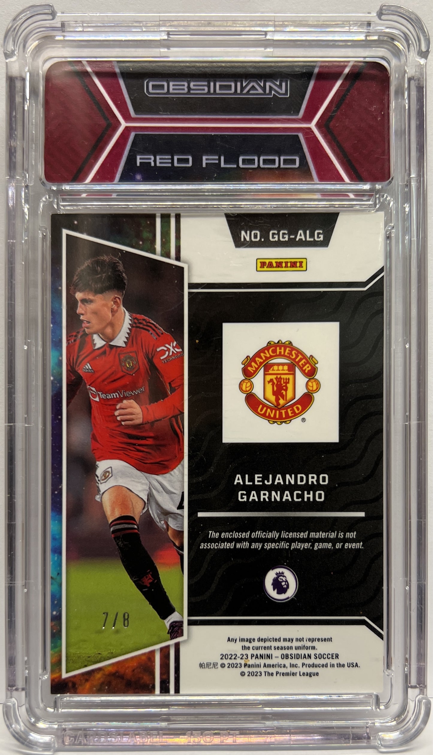 Alejandro Garnacho 7/8 Rookie Patch Galaxy Gear Red Flood Obsidian 2022/23