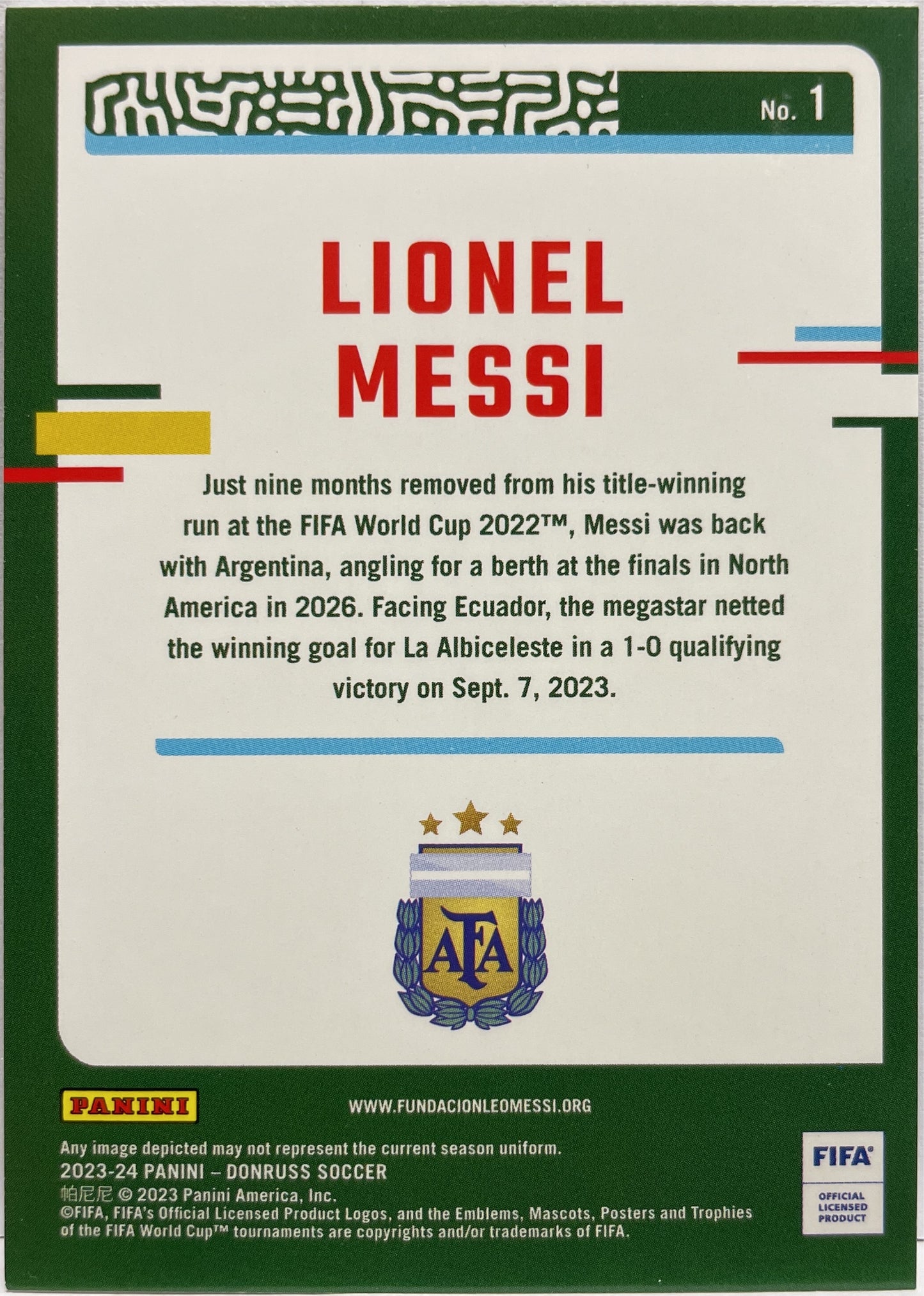 Lionel Messi Donruss Fifa 2023/24