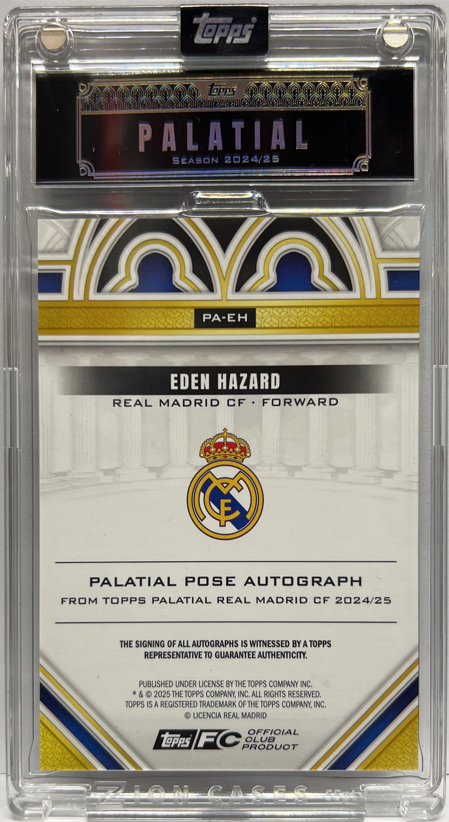 Eden Hazard 3/10 Autograph Palatial Pose Topps Palatial Real Madrid 2024/25
