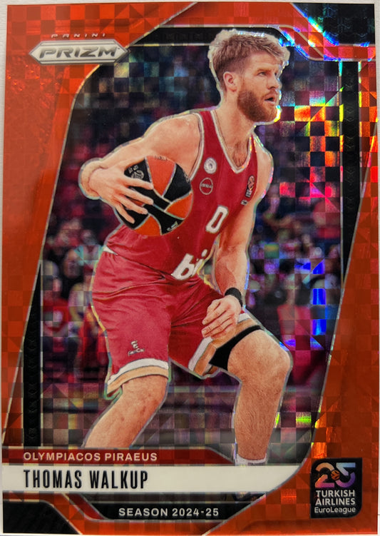 Thomas Walkup 27/75 Red Prizm Euroleague Basketball 2024/25