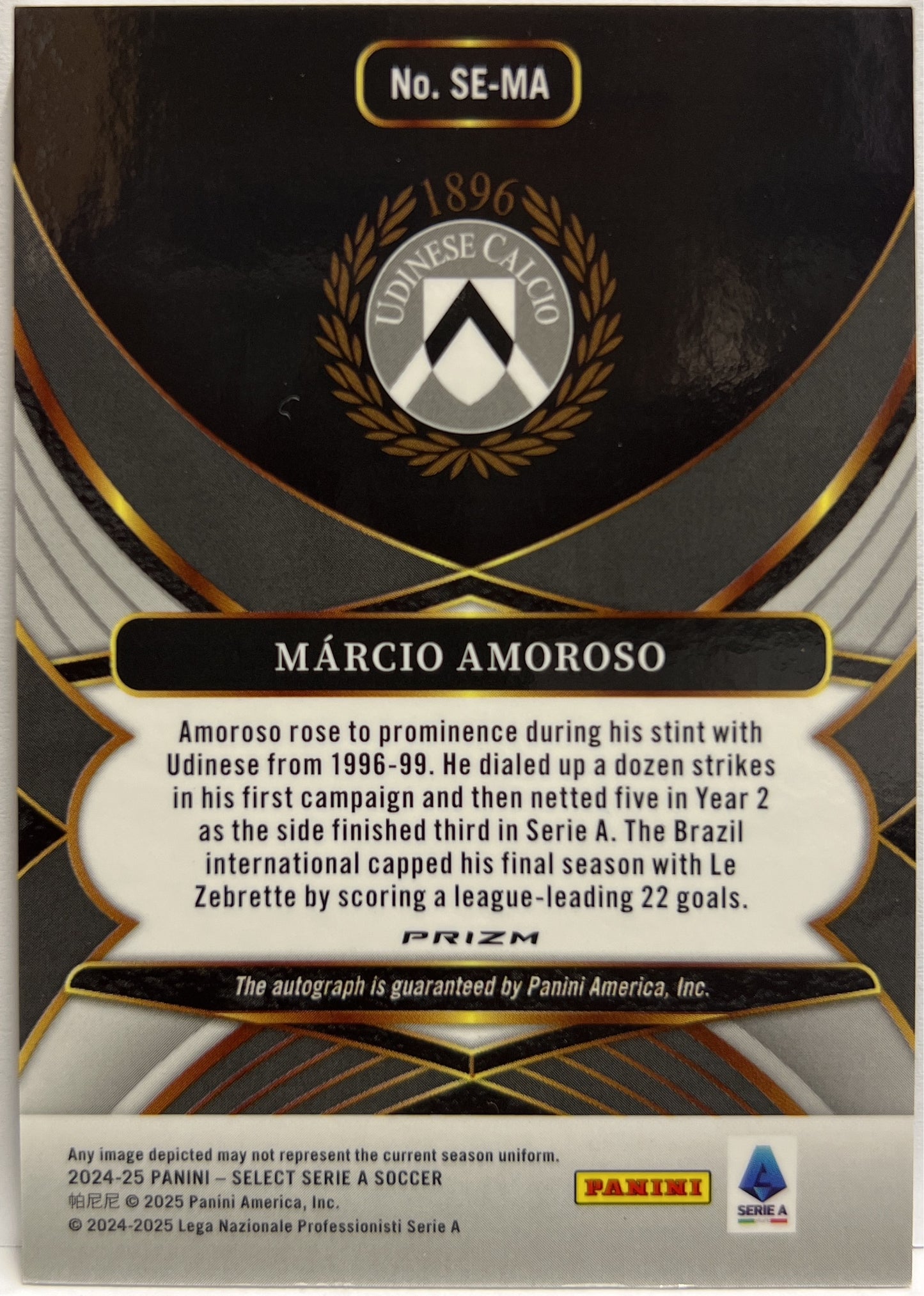 Marcio Amoroso Autograph Signature Select Serie A 2024/25