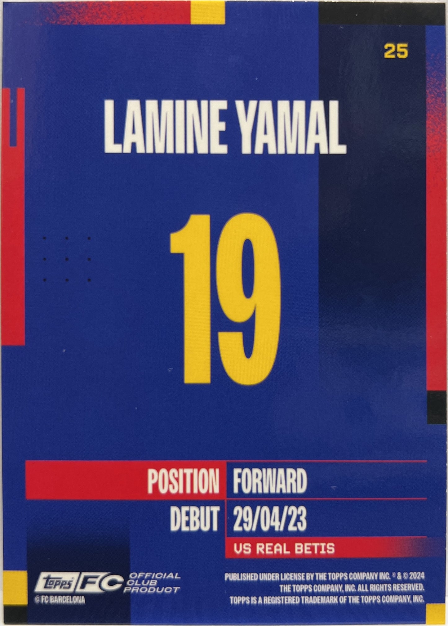 Lamine Yamal Topps Barcelona Team Set 2024/25