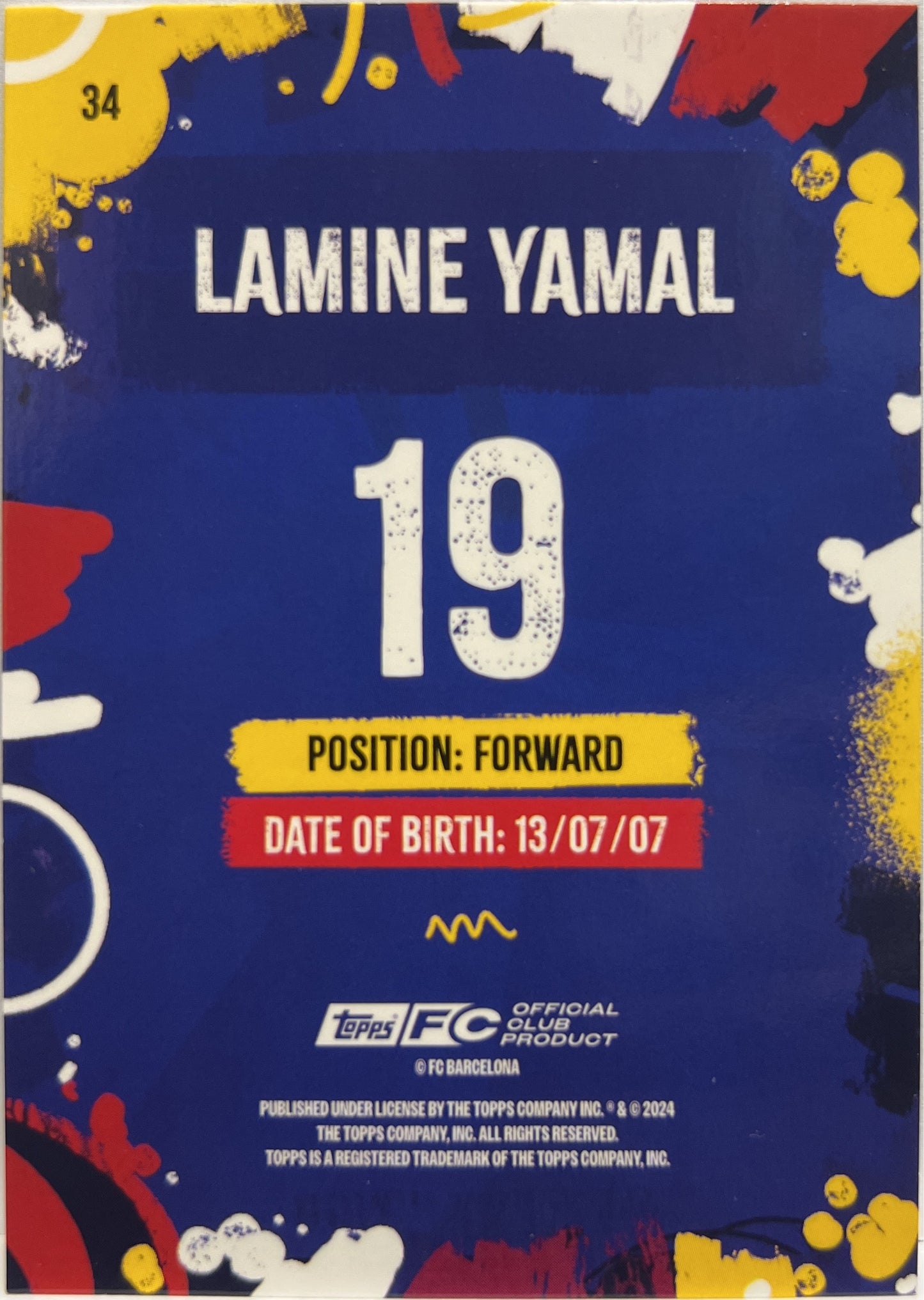 Lamine Yamal Forward Topps Barcelona Team Set 2024/25