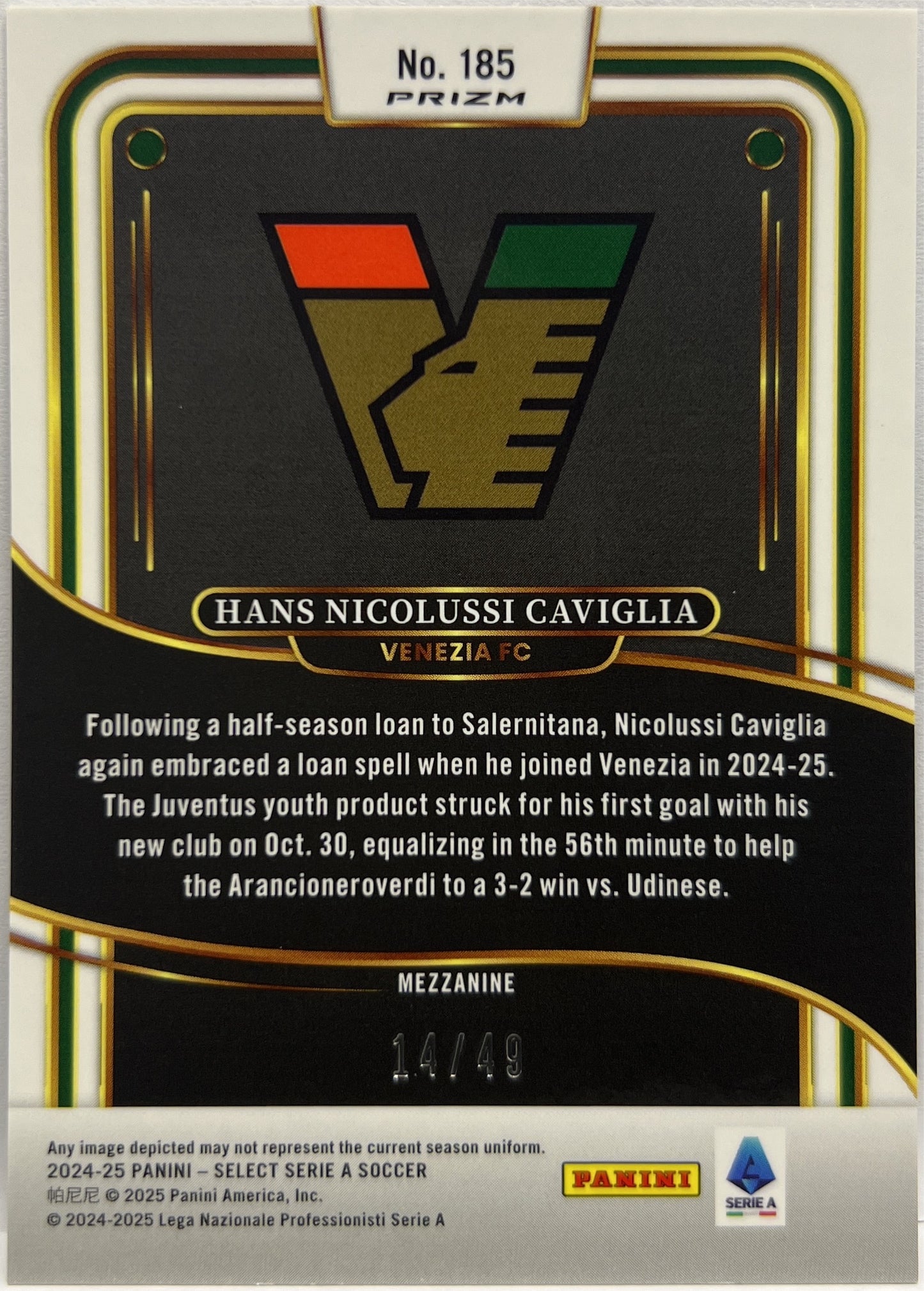 Hans Nicolussi Caviglia 14/49 Mezzanine Purple Select Serie A 2024/25