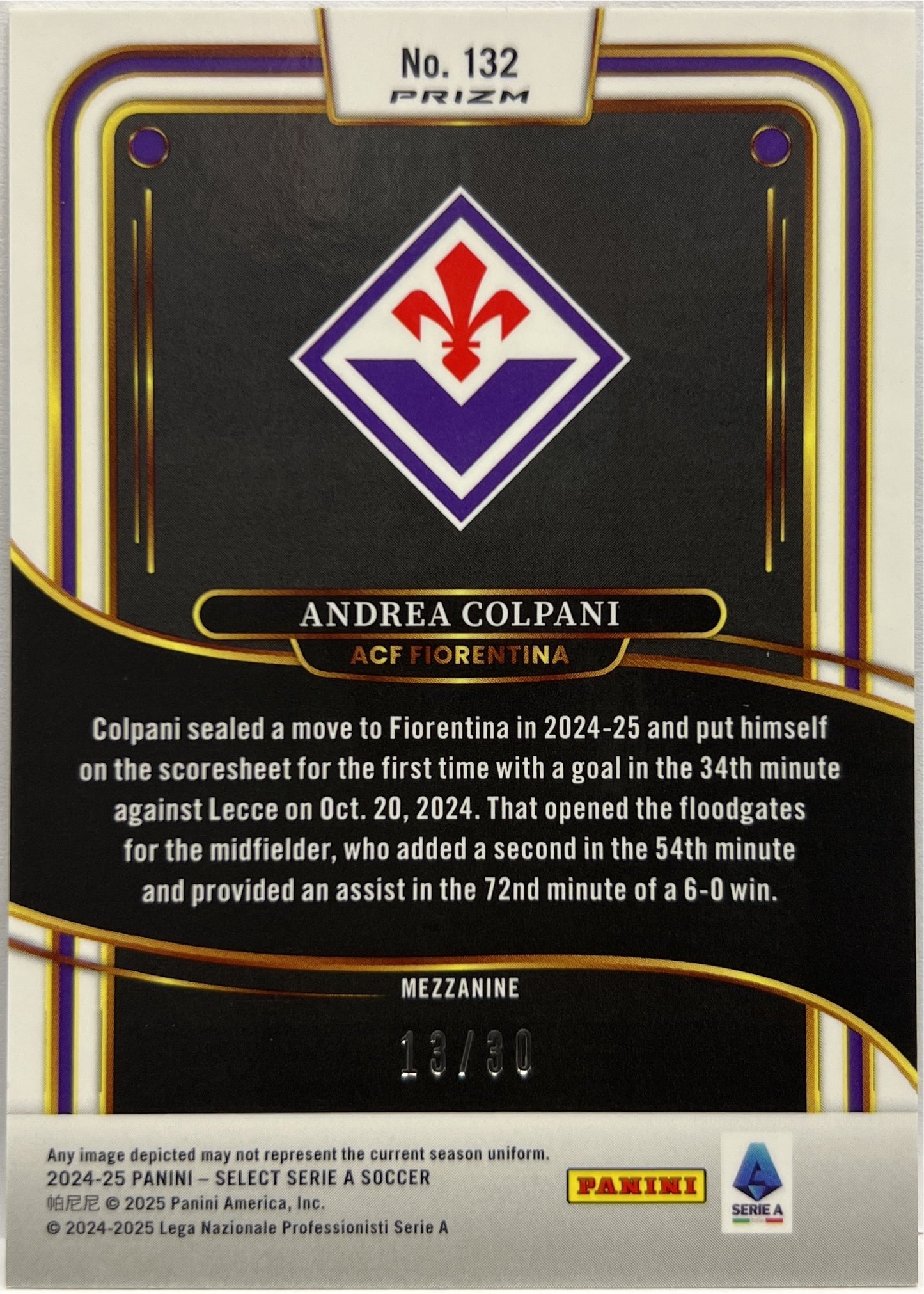 Andrea Colpani 13/30 Mezzanine Winter Camo Select Serie A 2024/25