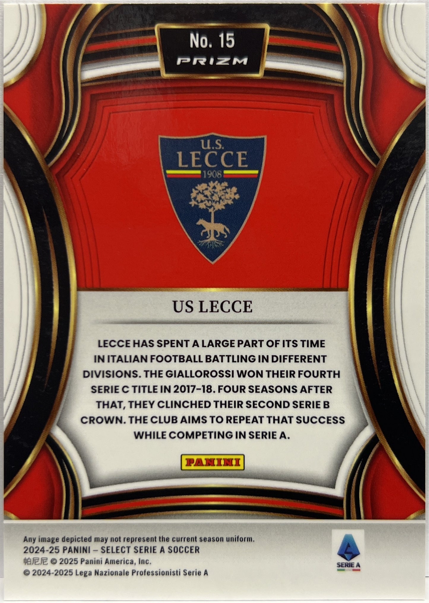 US Lecce Team Badge Select Serie A 2024/25