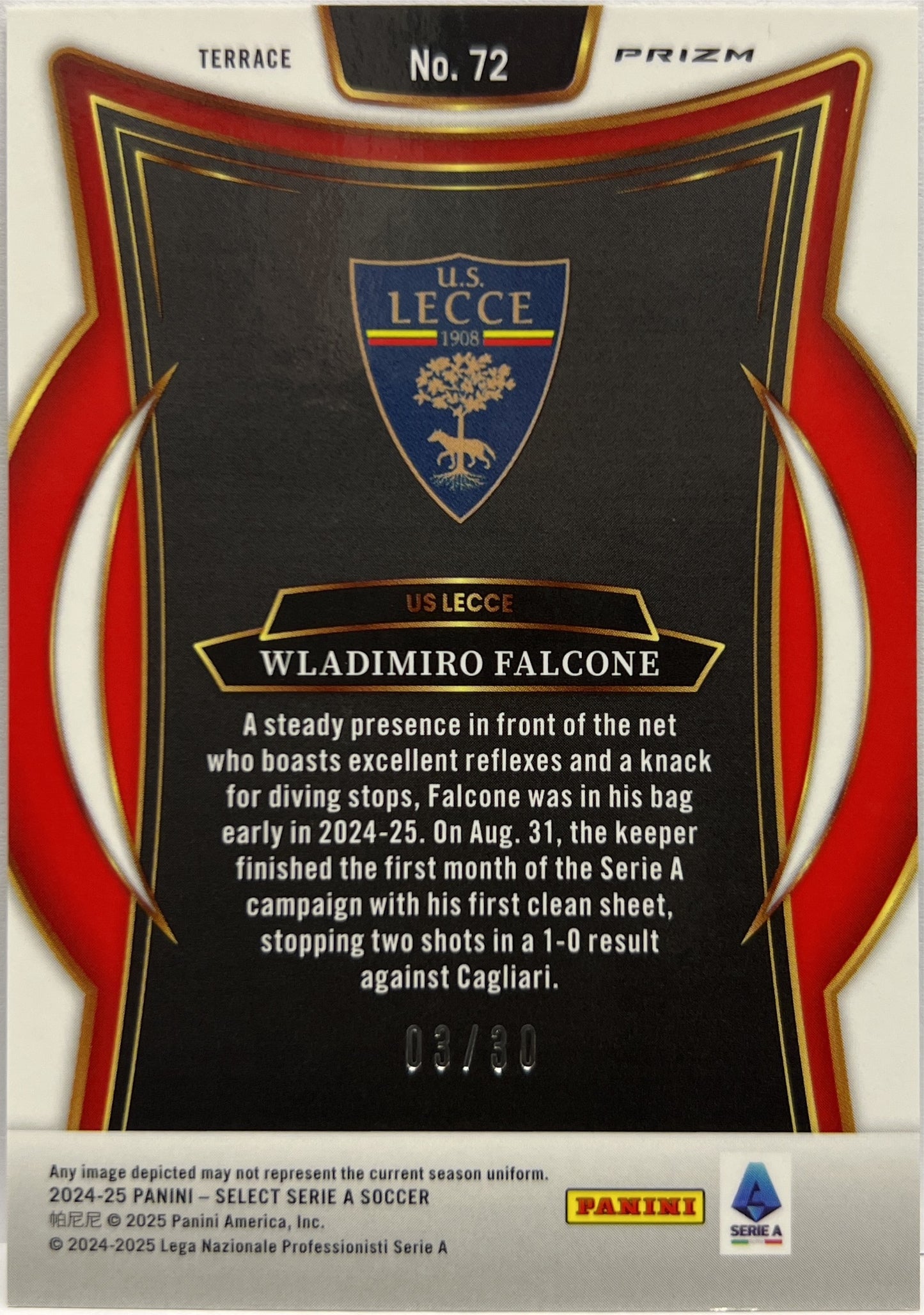 Wladimiro Falcone 3/30 Terrace Winter Camo Select Serie A 2024/25