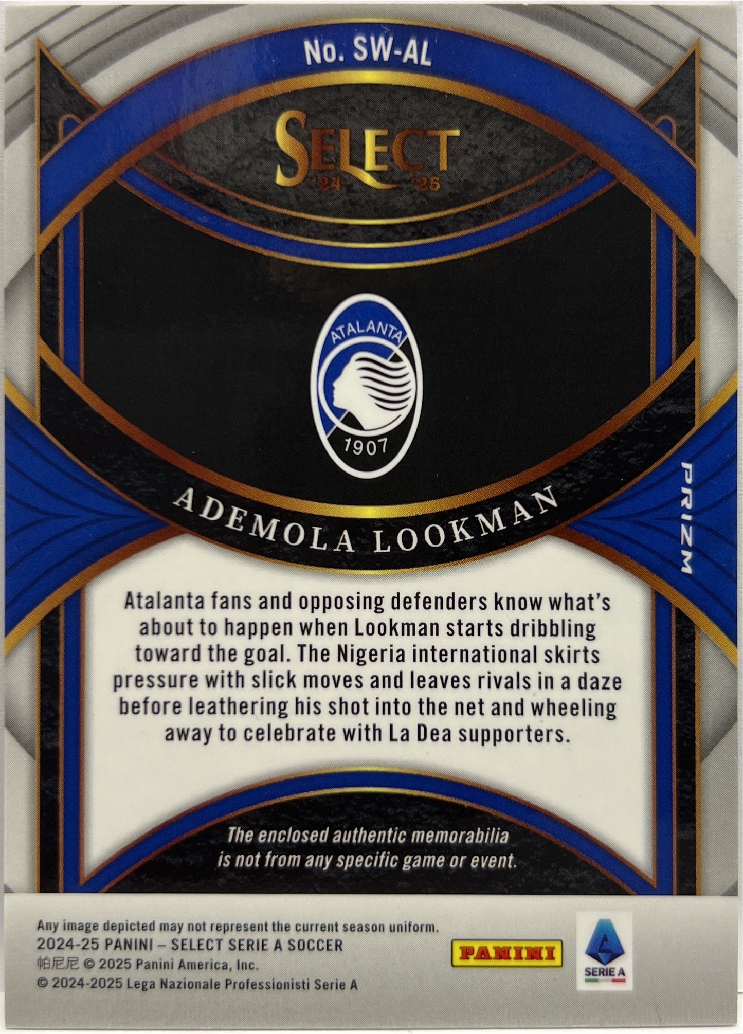 Ademola Lookman Patch Swatches Select Serie A 2024/25