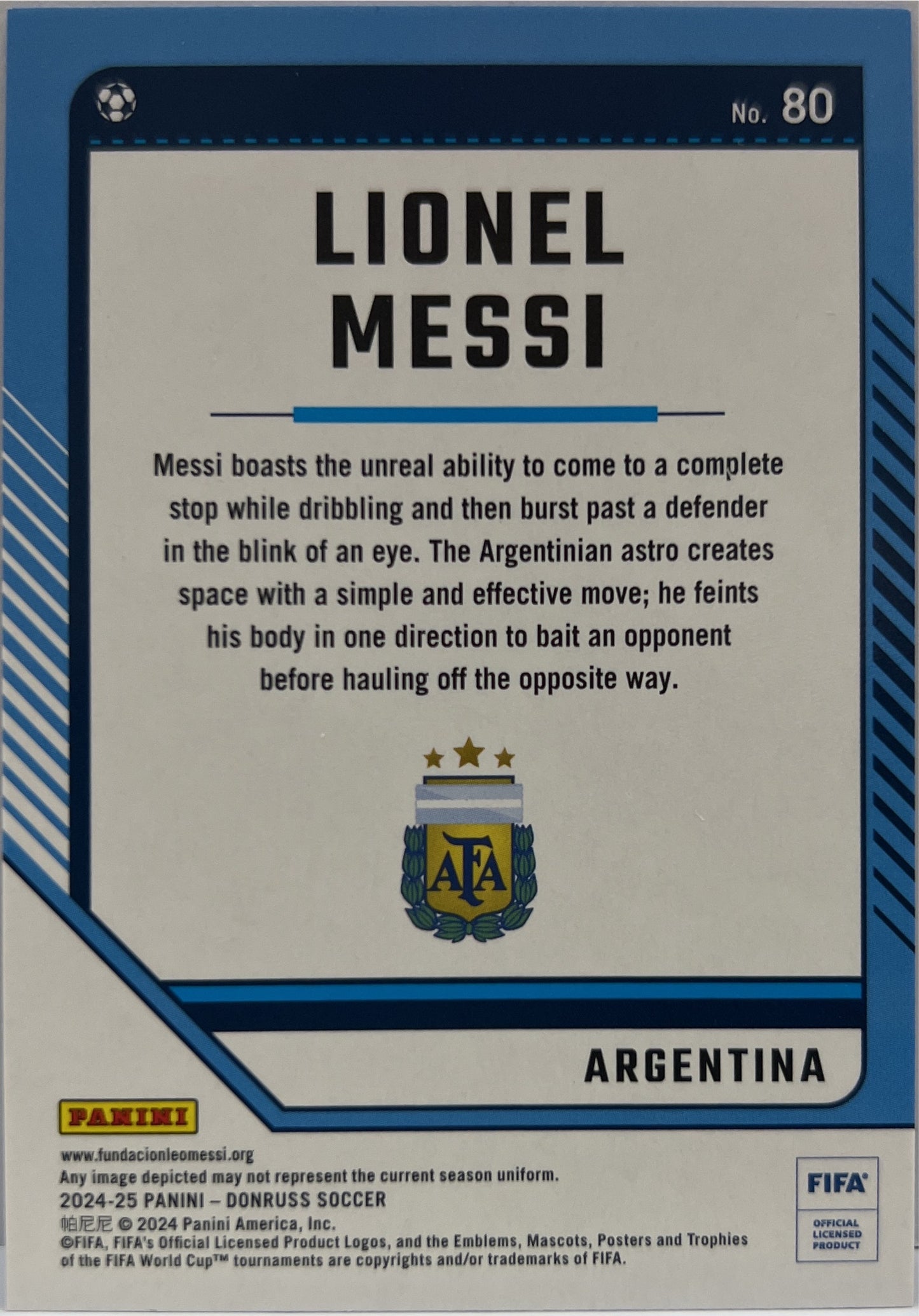 Lionel Messi Silver Donruss Fifa 2024/25