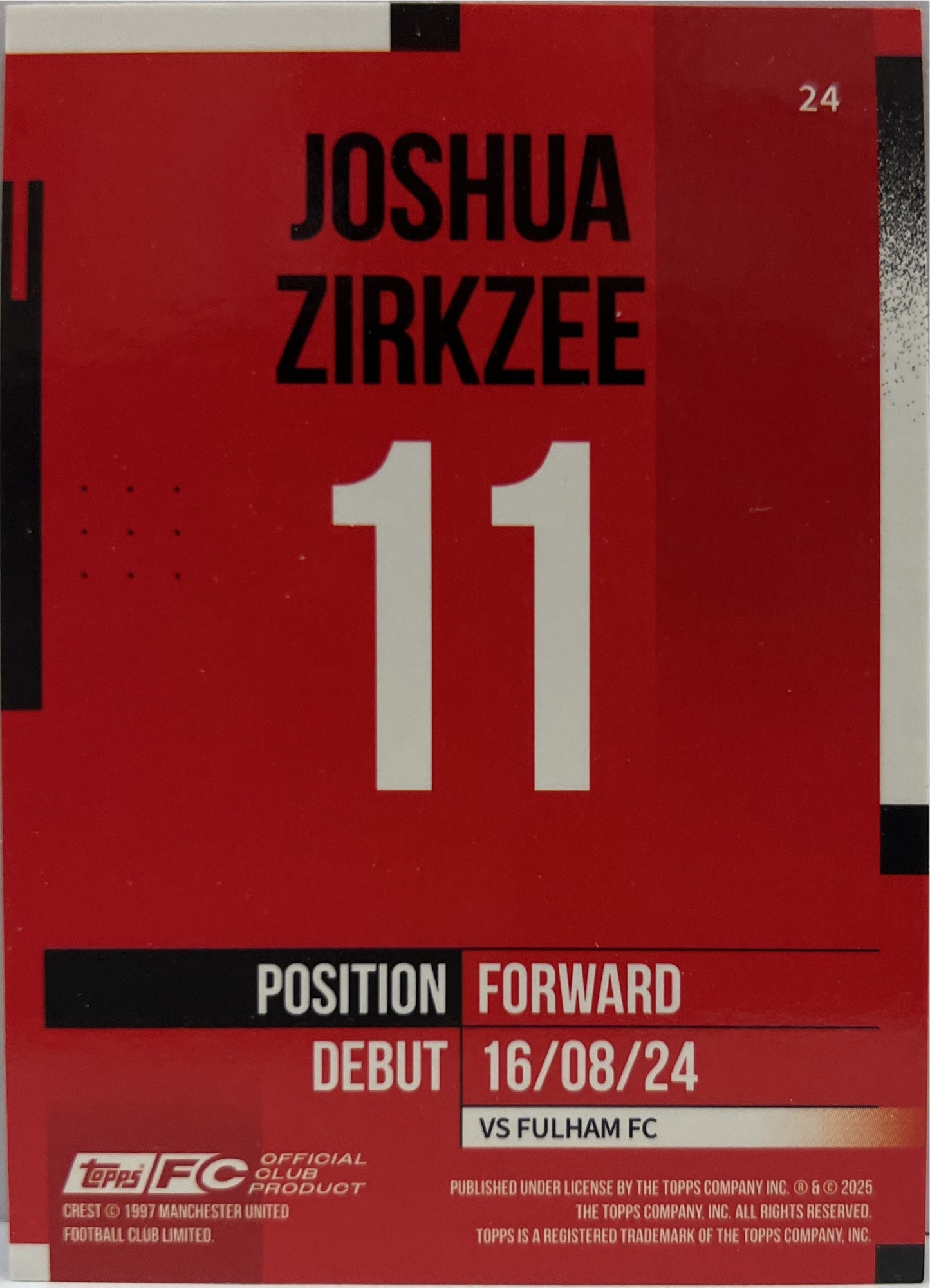 Mancolista-Set Base-Topps Manchester United Team Set 2024/25