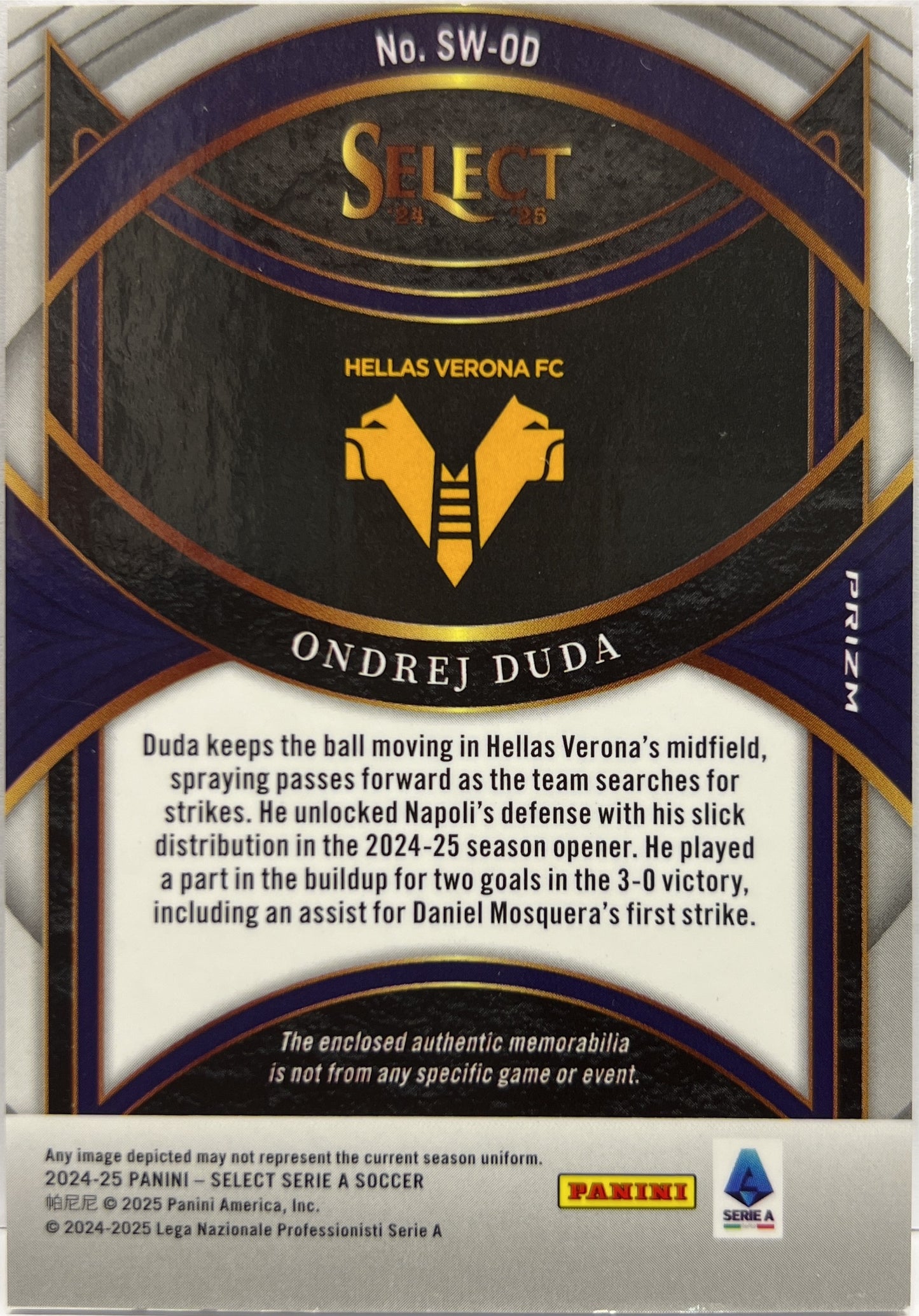 Ondrej Duda Patch Swatches Select Serie A 2024/25