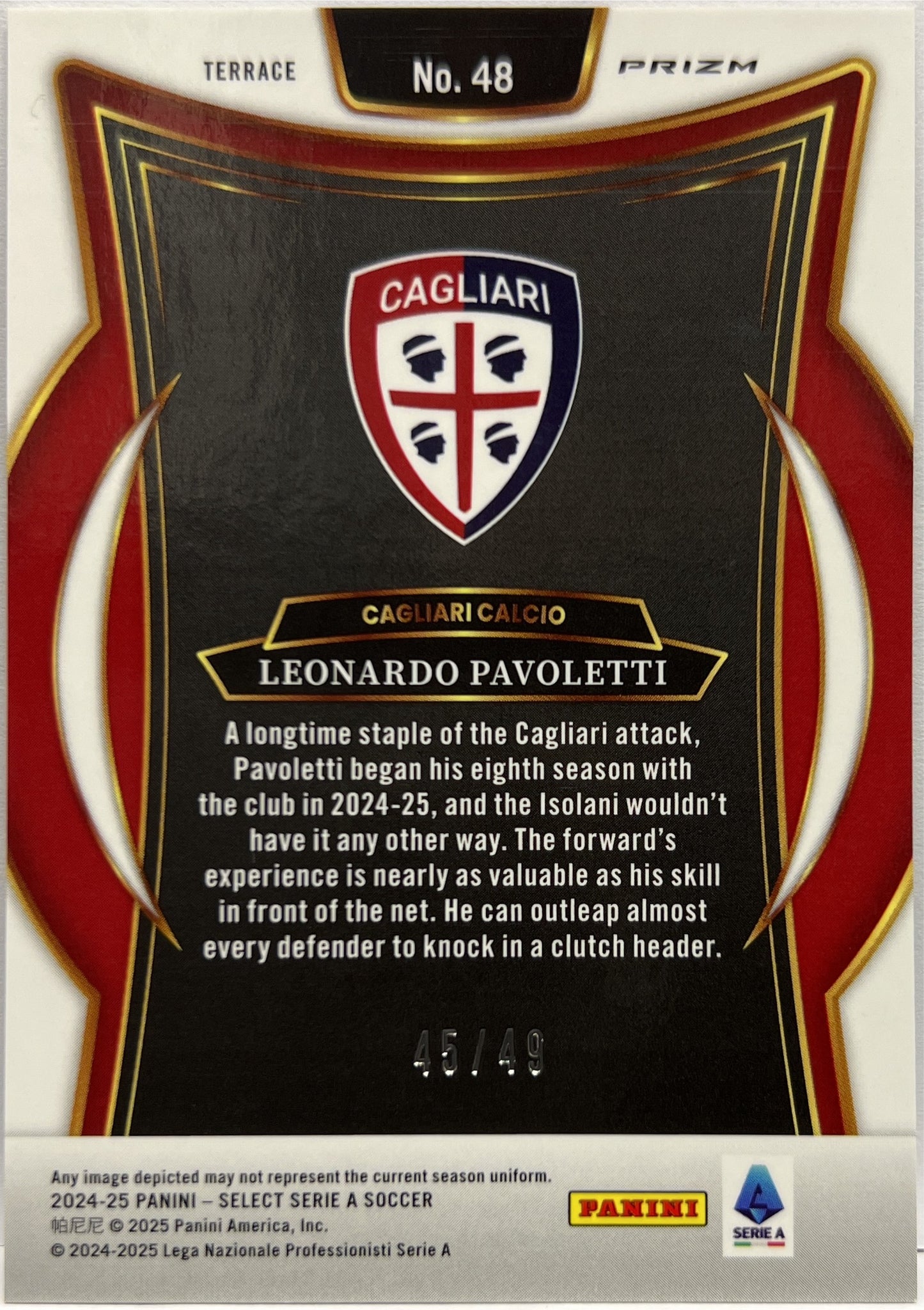Leonardo Pavoletti 45/49 Terrace Purple Select Serie A 2024/25