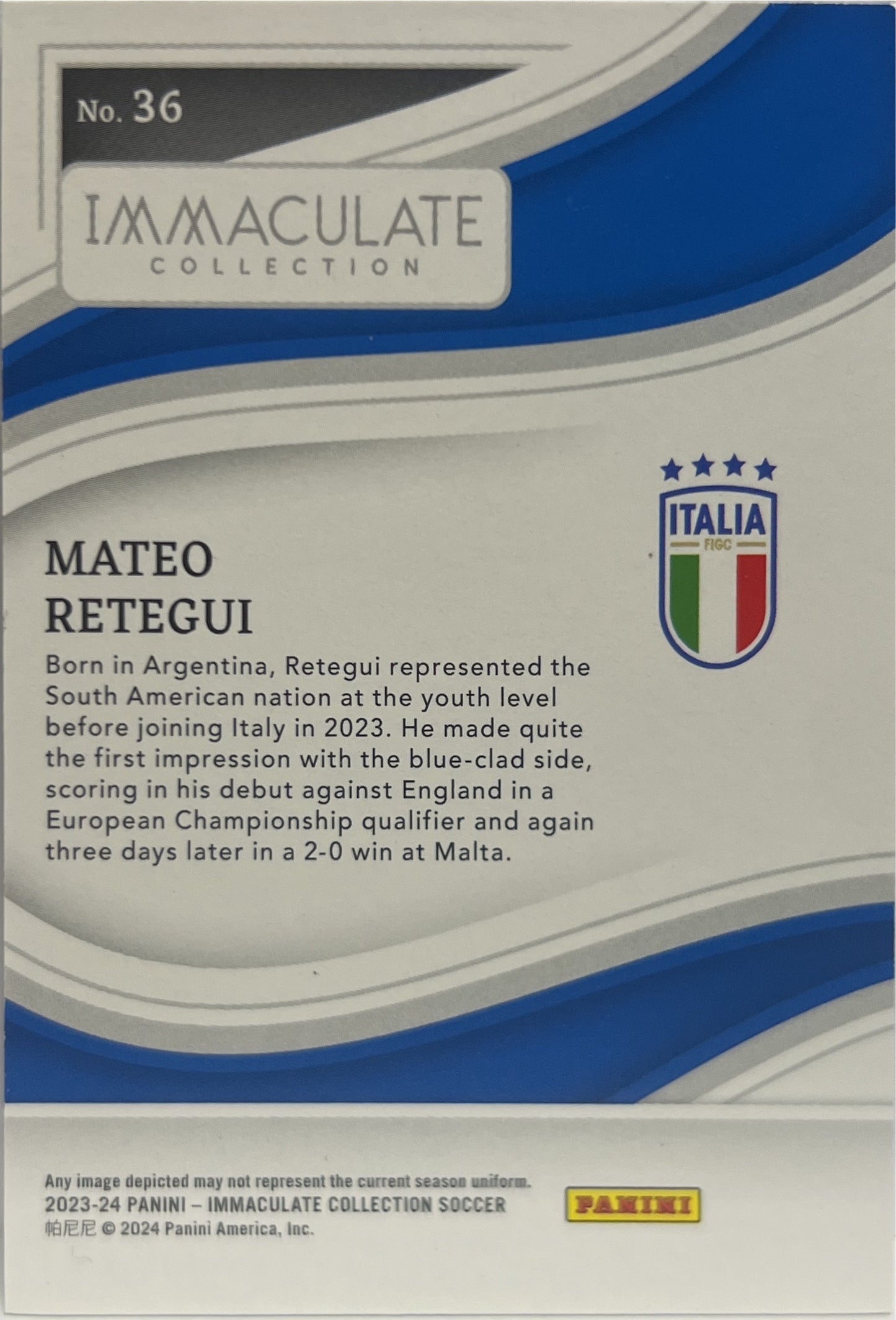 Mateo Retegui 35/60 Rookie Immaculate 2023/24