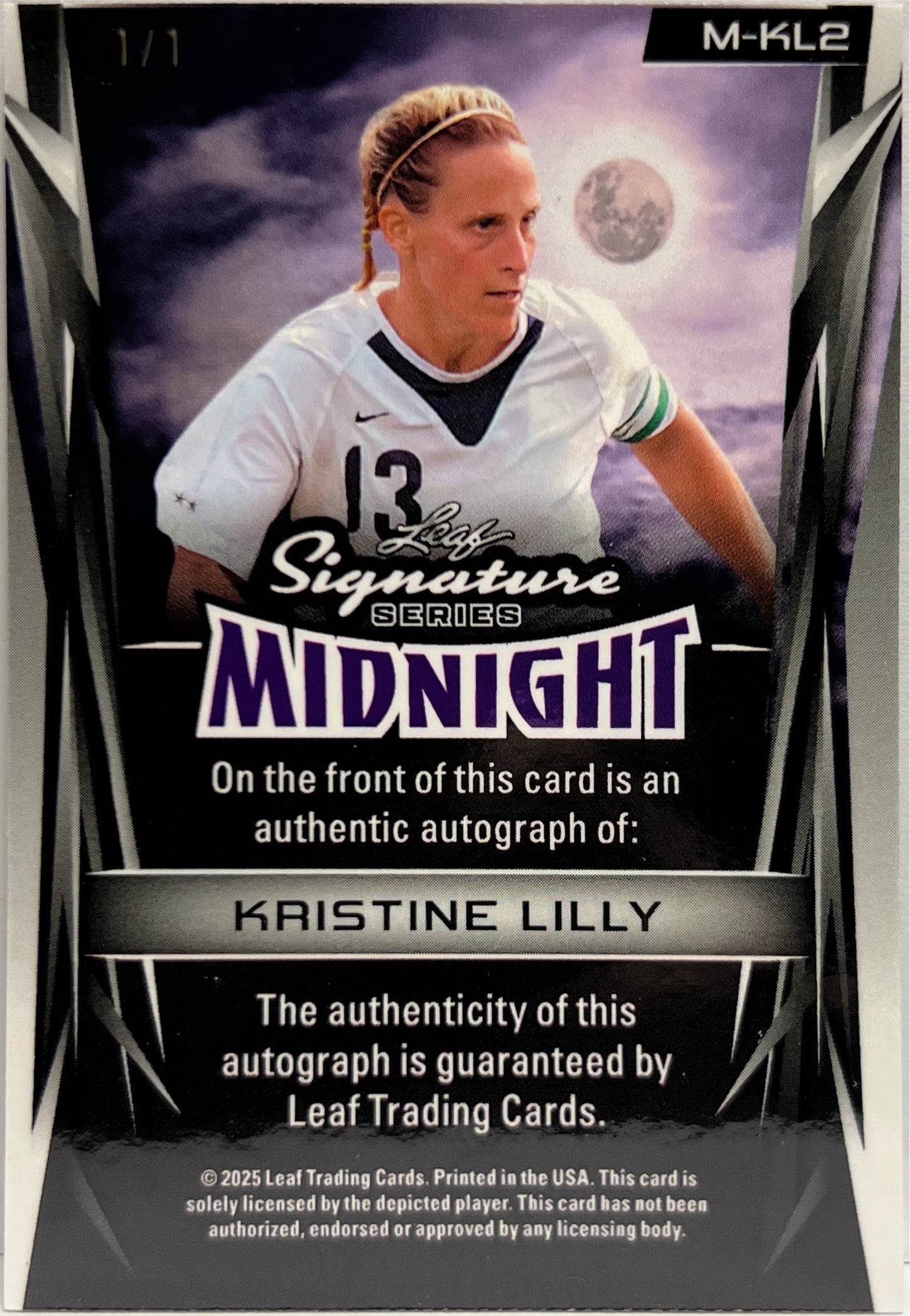 Kristine Lilly 1/1 Autograph One Of One Midnight Leaf Signature 1of1 Series 2025