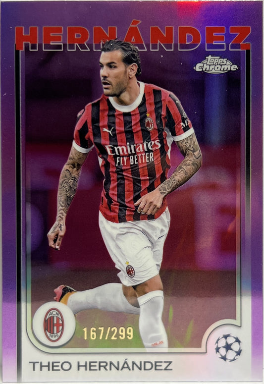 Theo Hernandez 167/299 Violet Topps Chrome UCC 2024/25